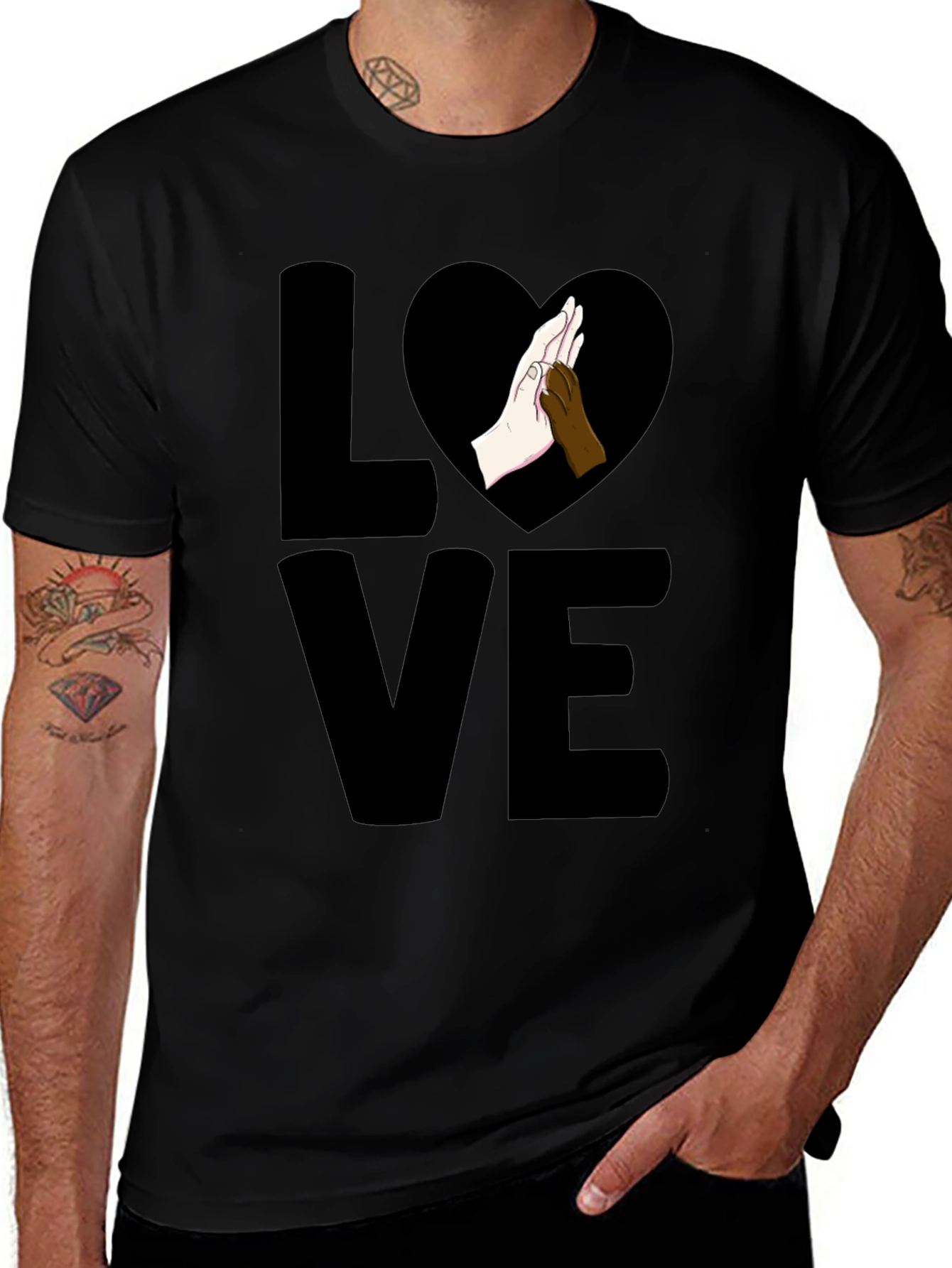 Dog Lover T-Shirt - Paw Heart Love Design