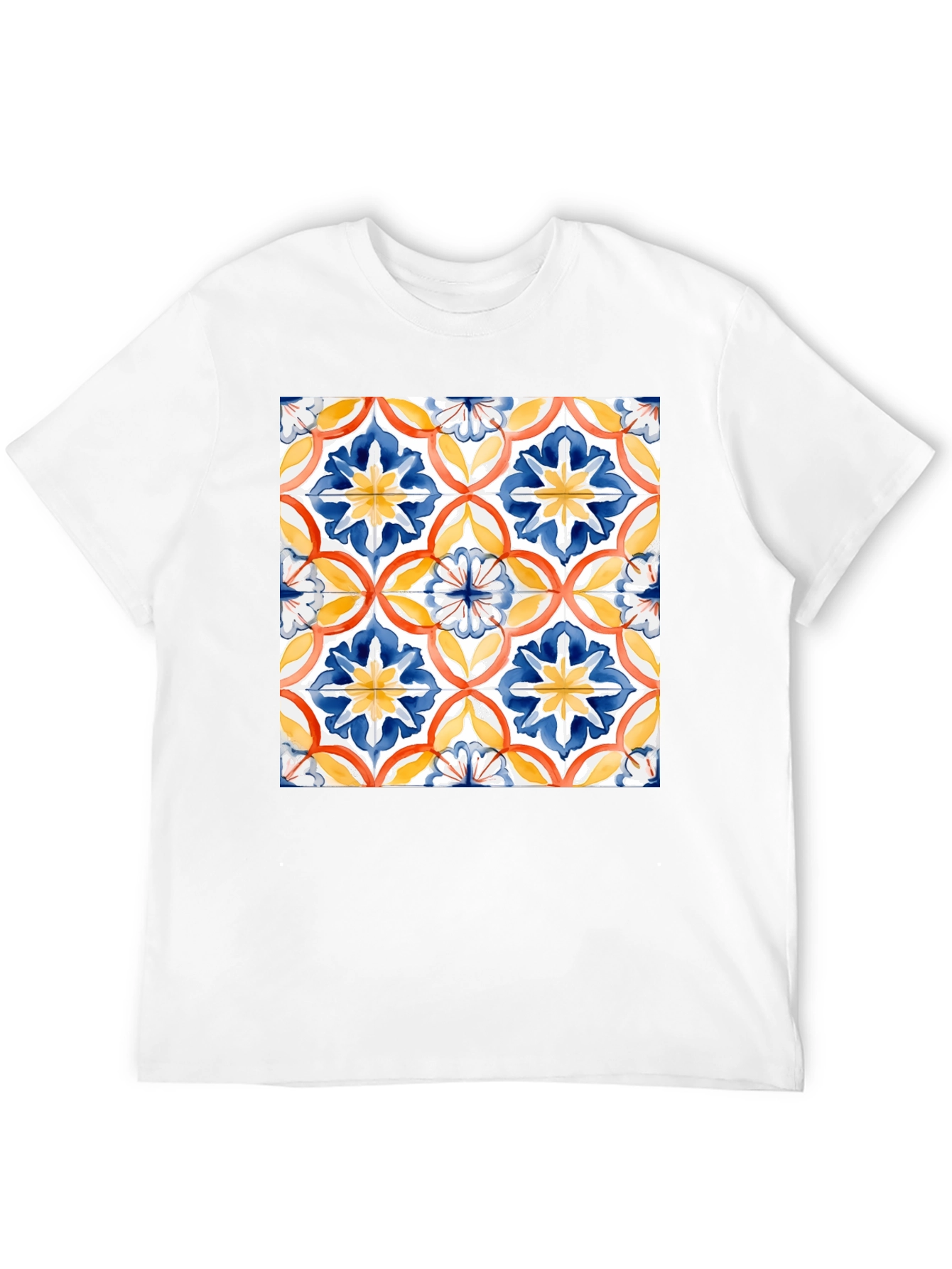 Patterned Tile Graphic Tee - Casual Comfort