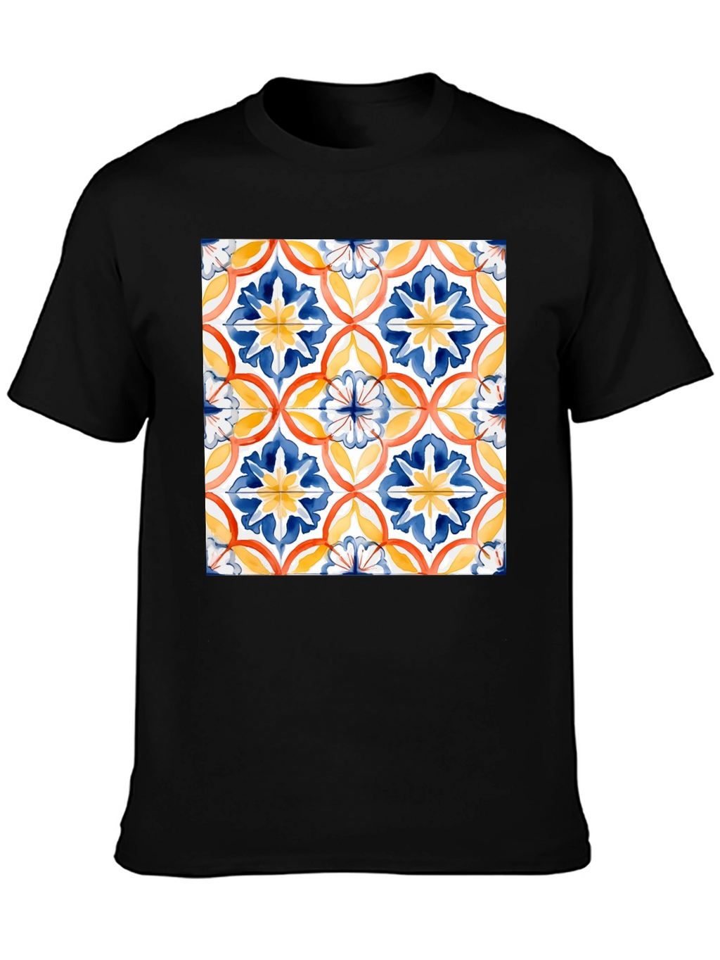 Patterned Tile Graphic Tee - Casual Comfort