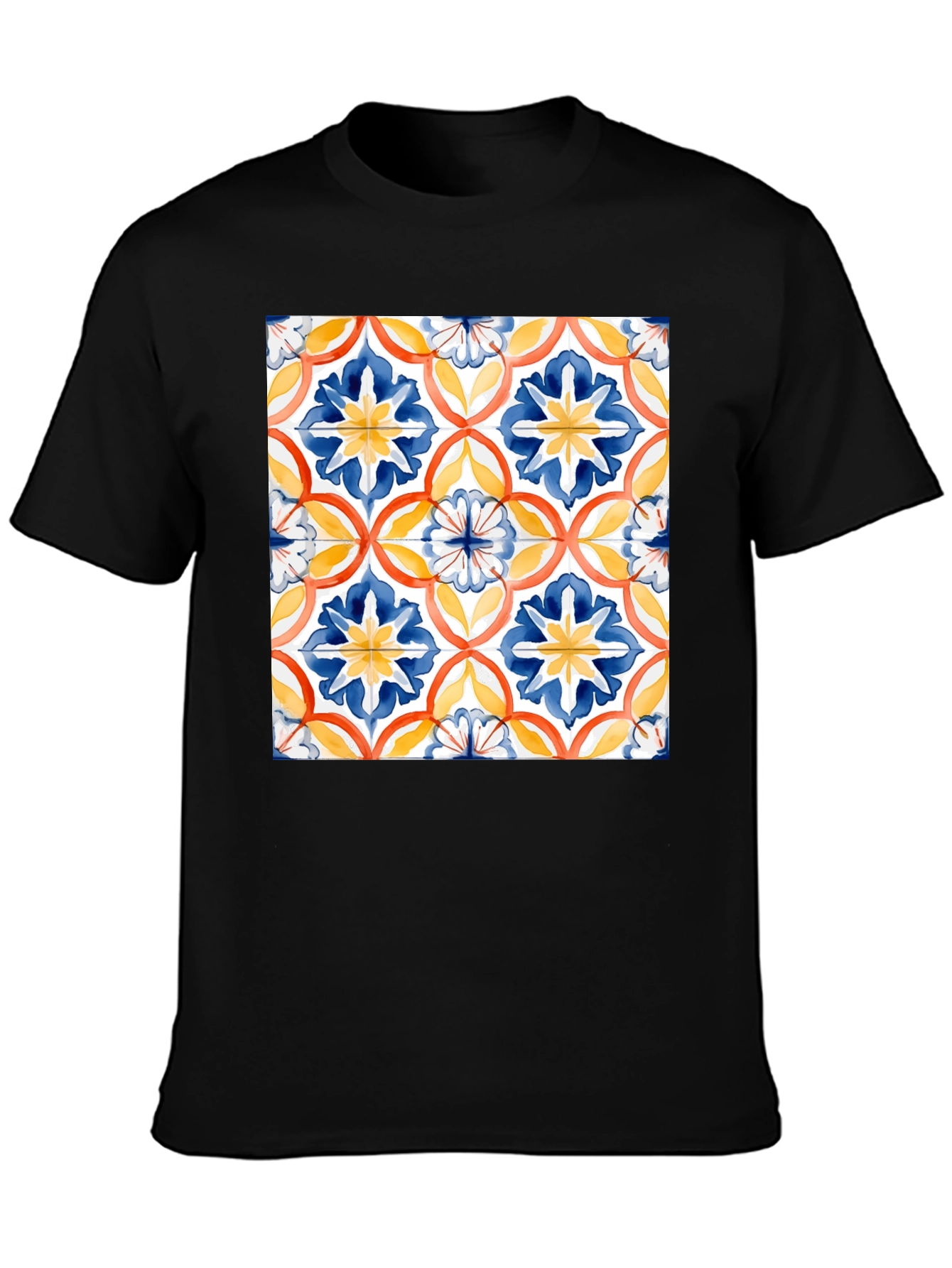 Patterned Tile Graphic Tee - Casual Comfort