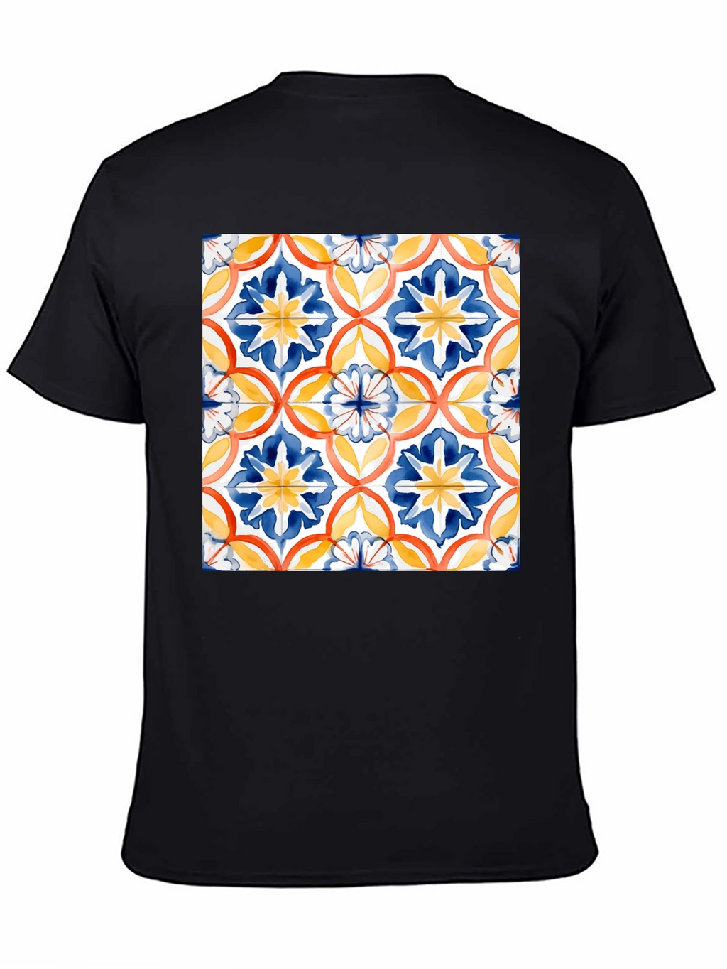 Patterned Tile Graphic Tee - Casual Comfort