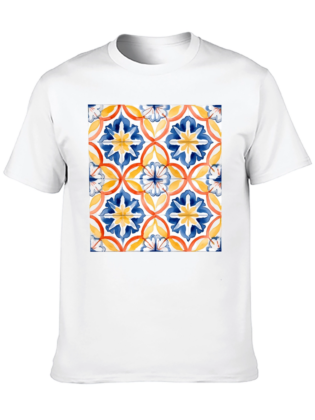 Patterned Tile Graphic Tee - Casual Comfort