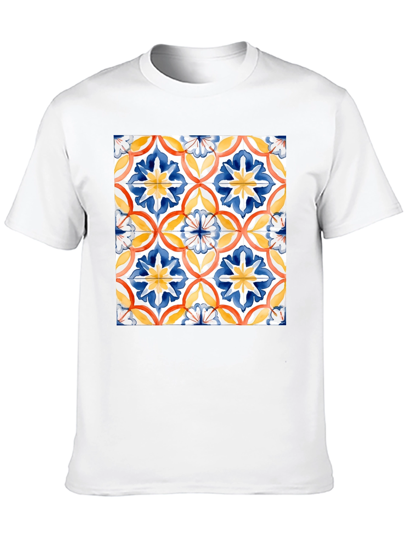 Patterned Tile Graphic Tee - Casual Comfort