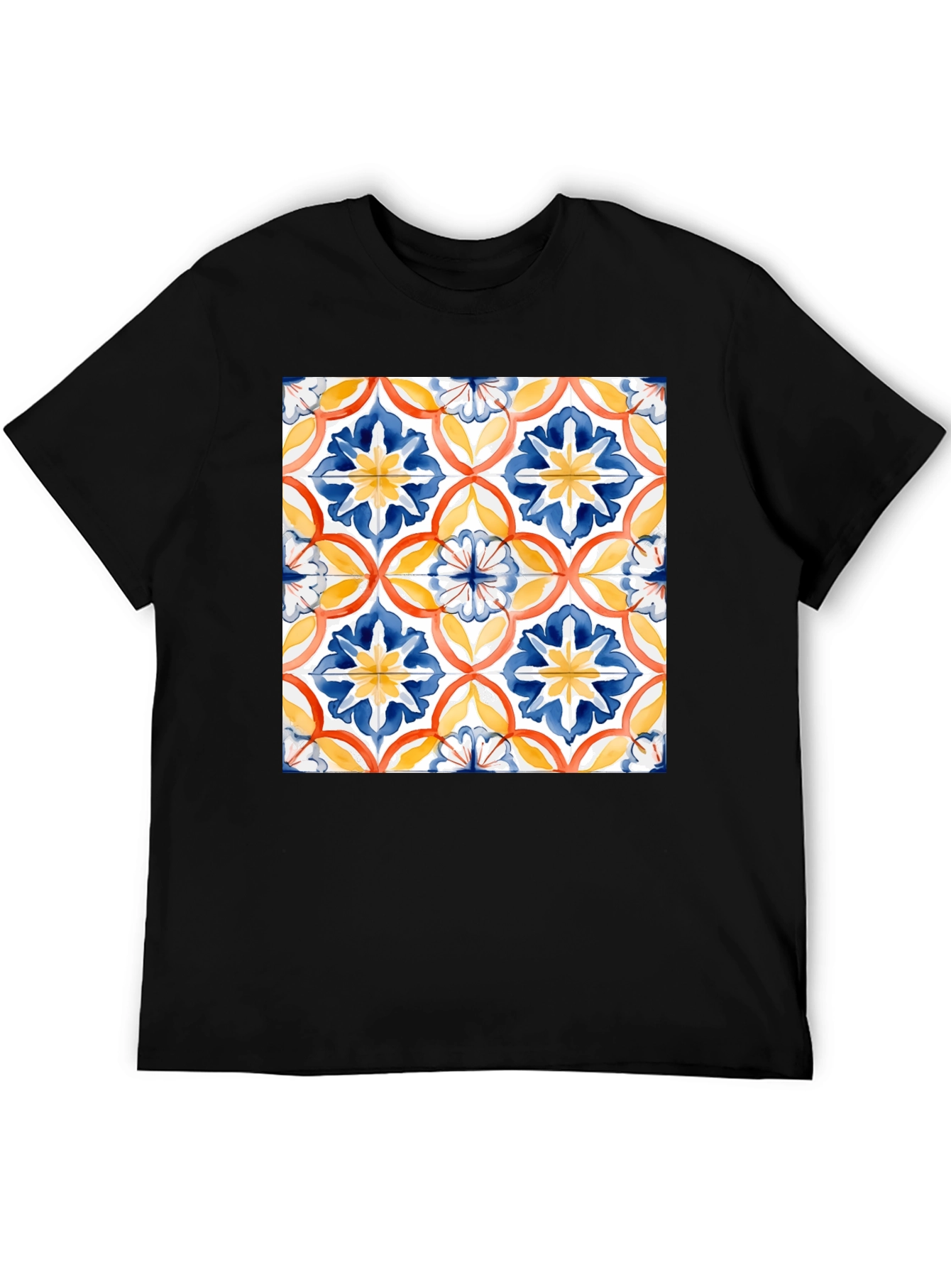 Patterned Tile Graphic Tee - Casual Comfort
