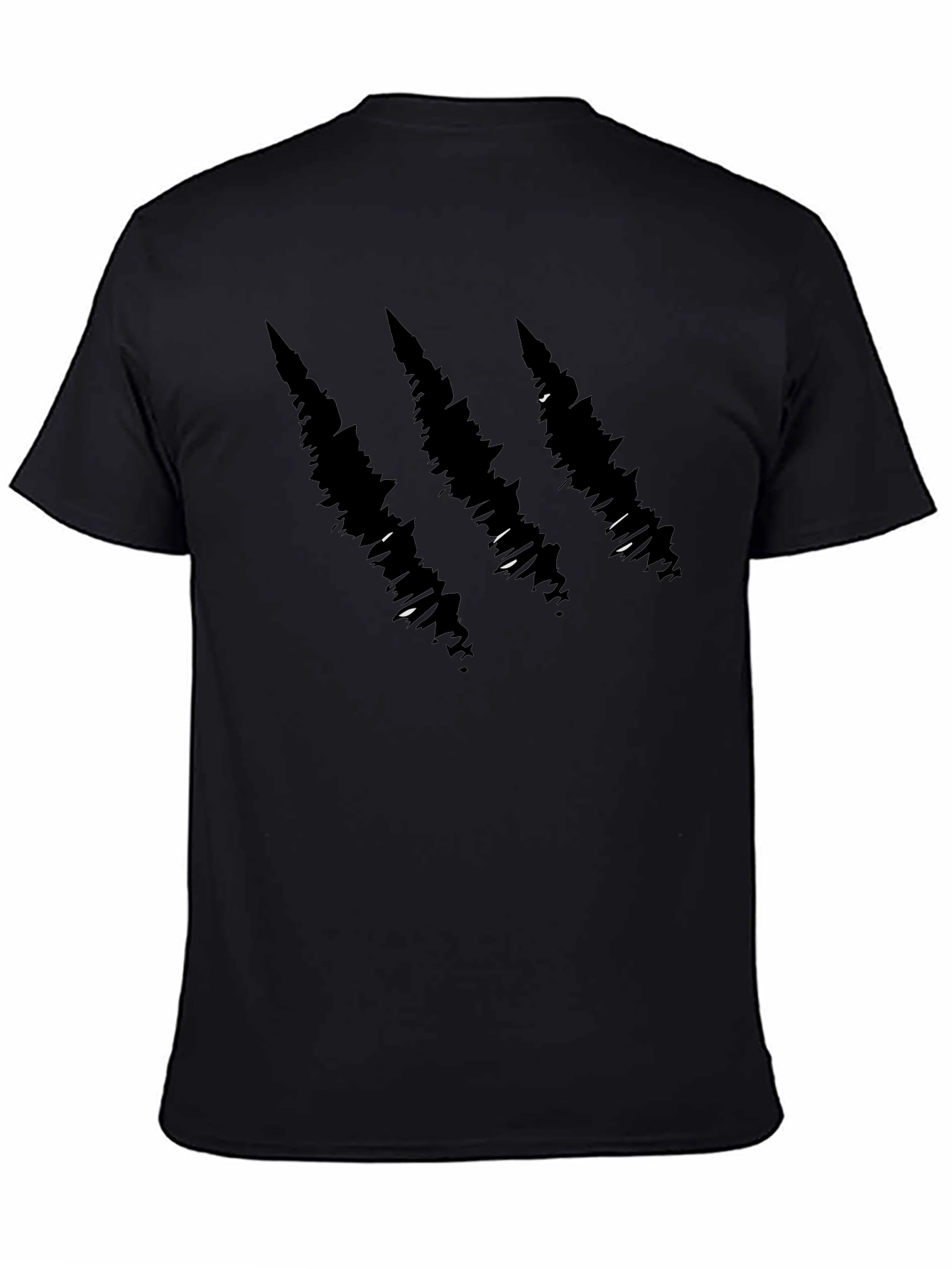 Claw Mark Graphic Print Black T-Shirt