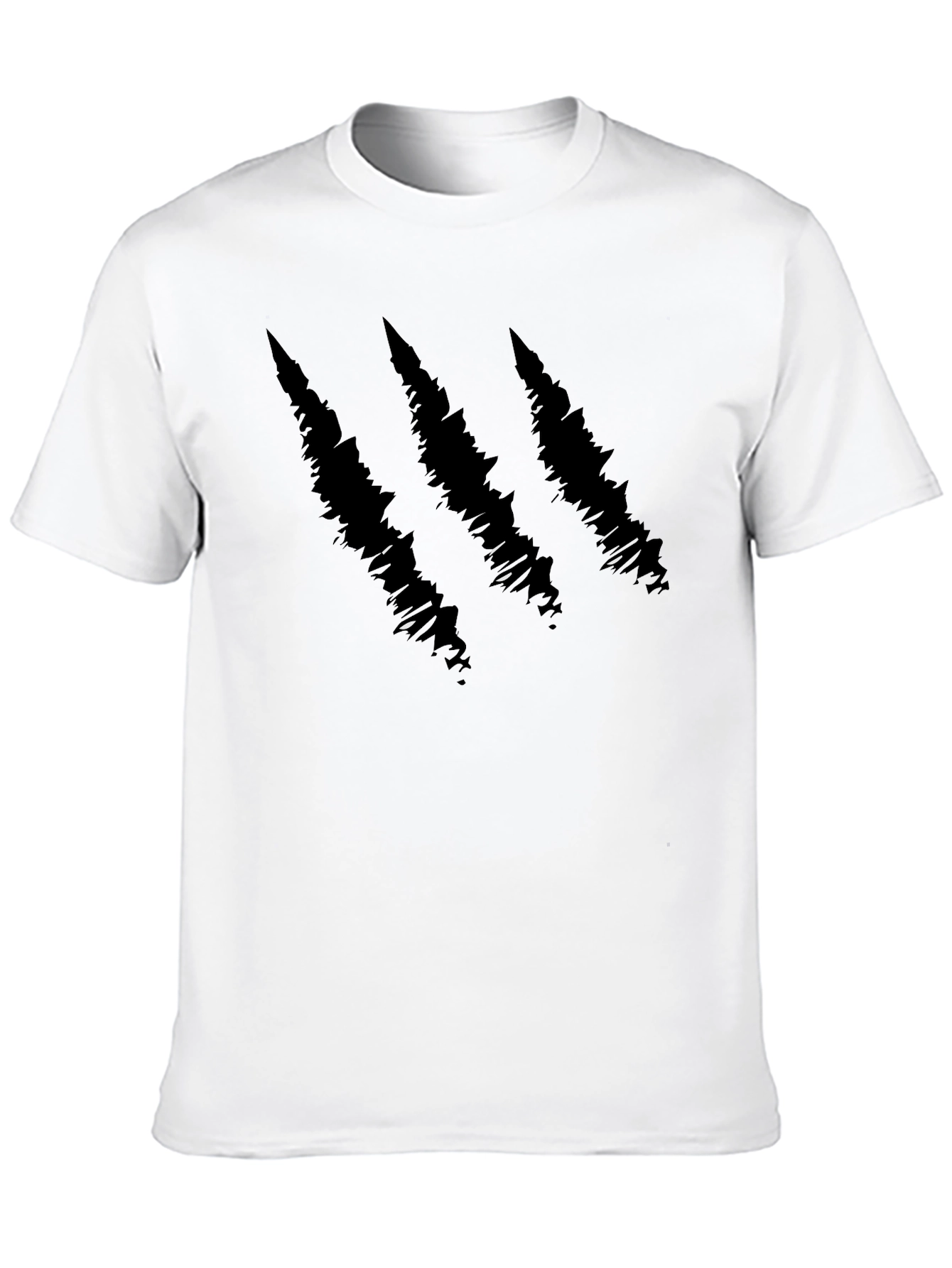 Claw Mark Graphic Print Black T-Shirt
