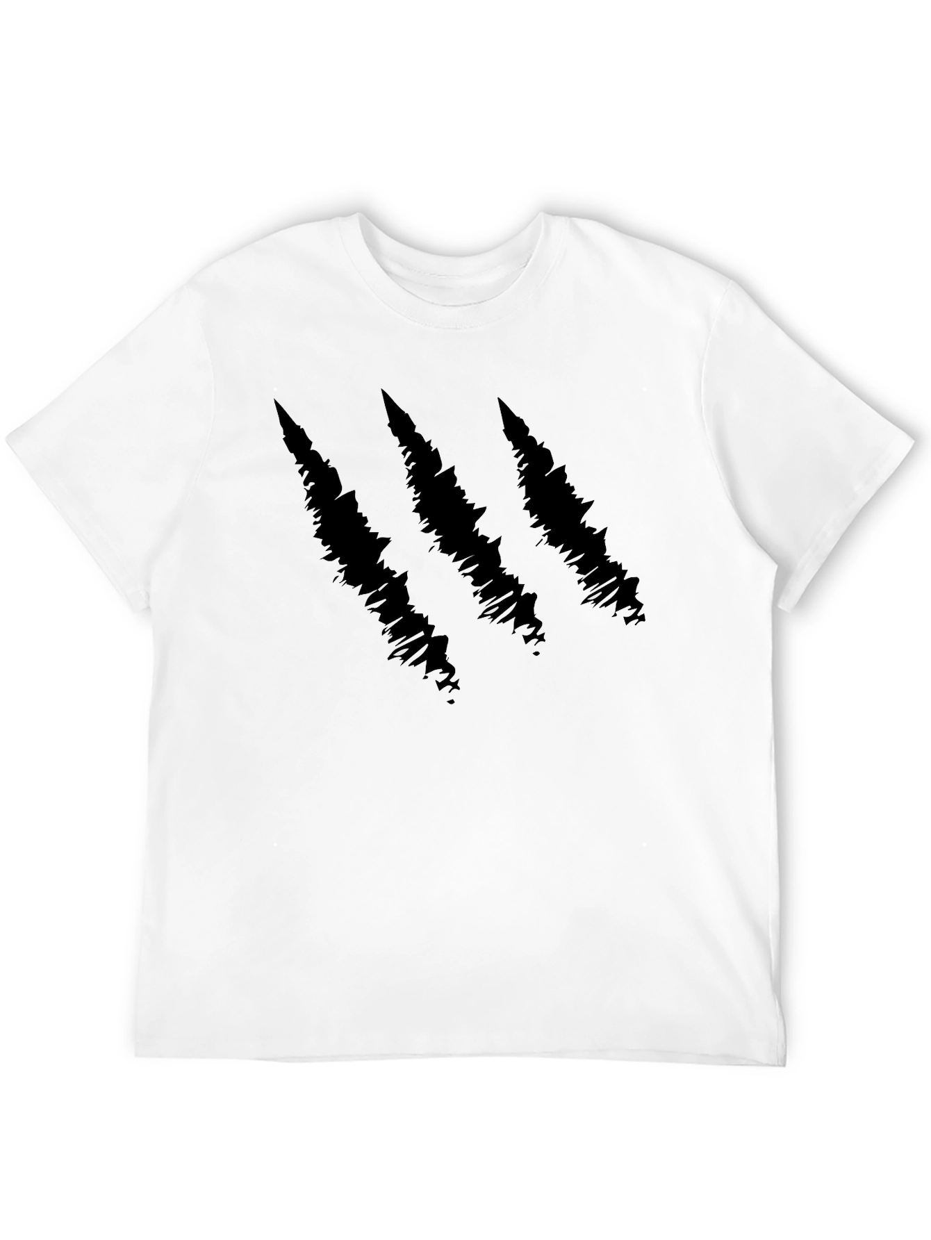 Claw Mark Graphic Print Black T-Shirt