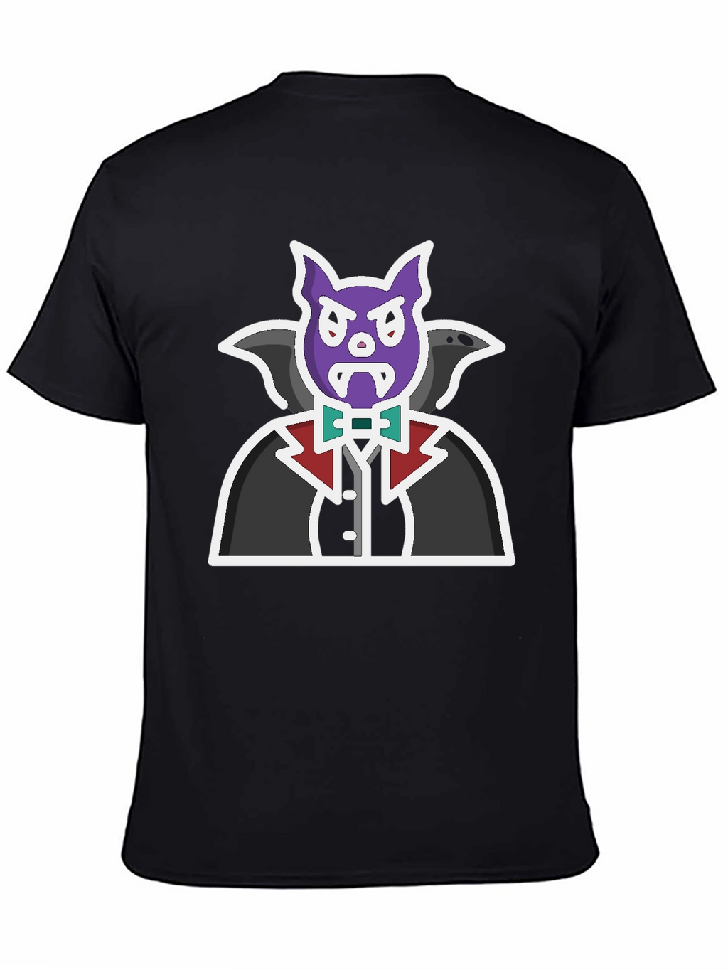 Vampire Cartoon Graphic Black T-Shirt