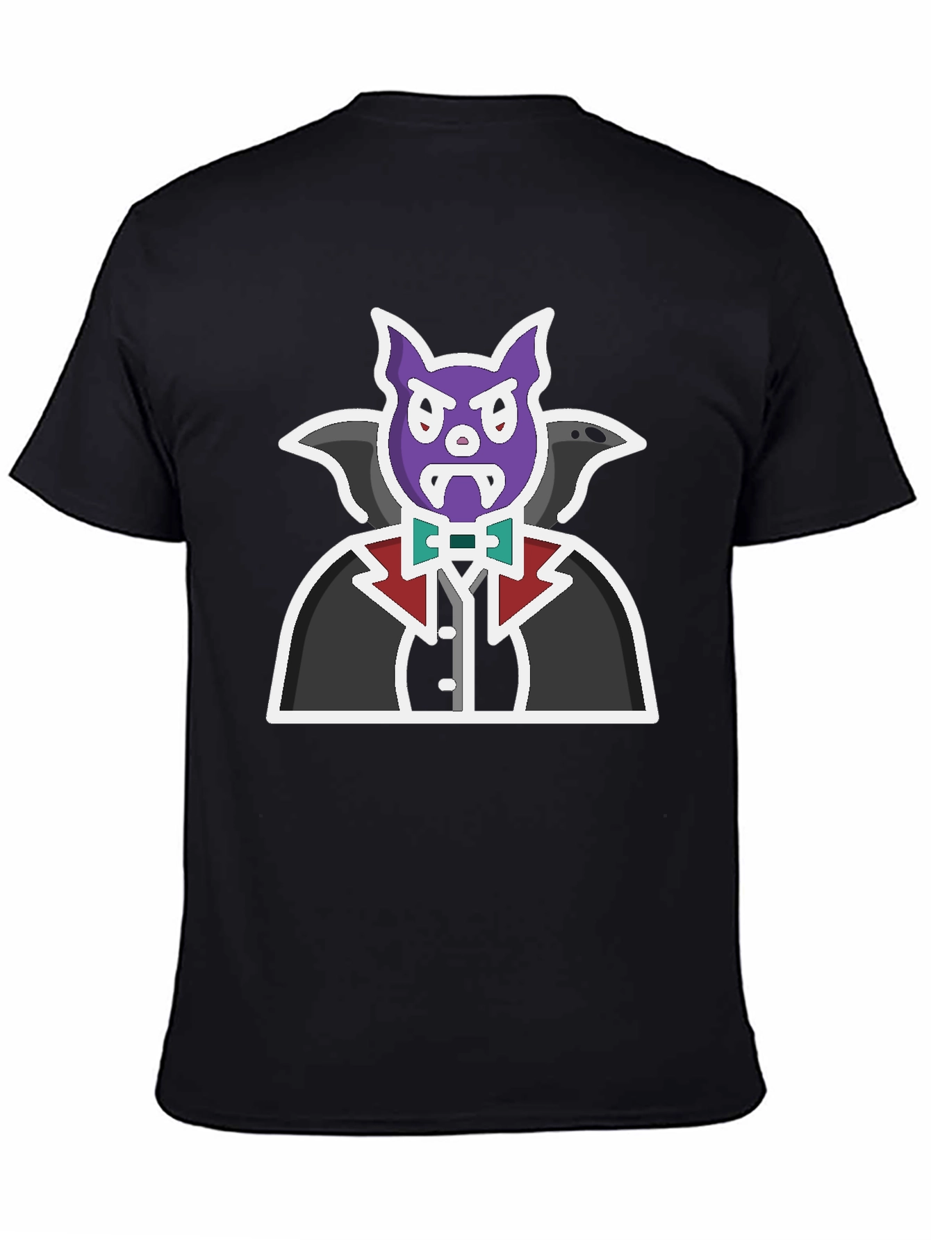 Vampire Cartoon Graphic Black T-Shirt