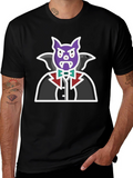 Vampire Cartoon Graphic Black T-Shirt