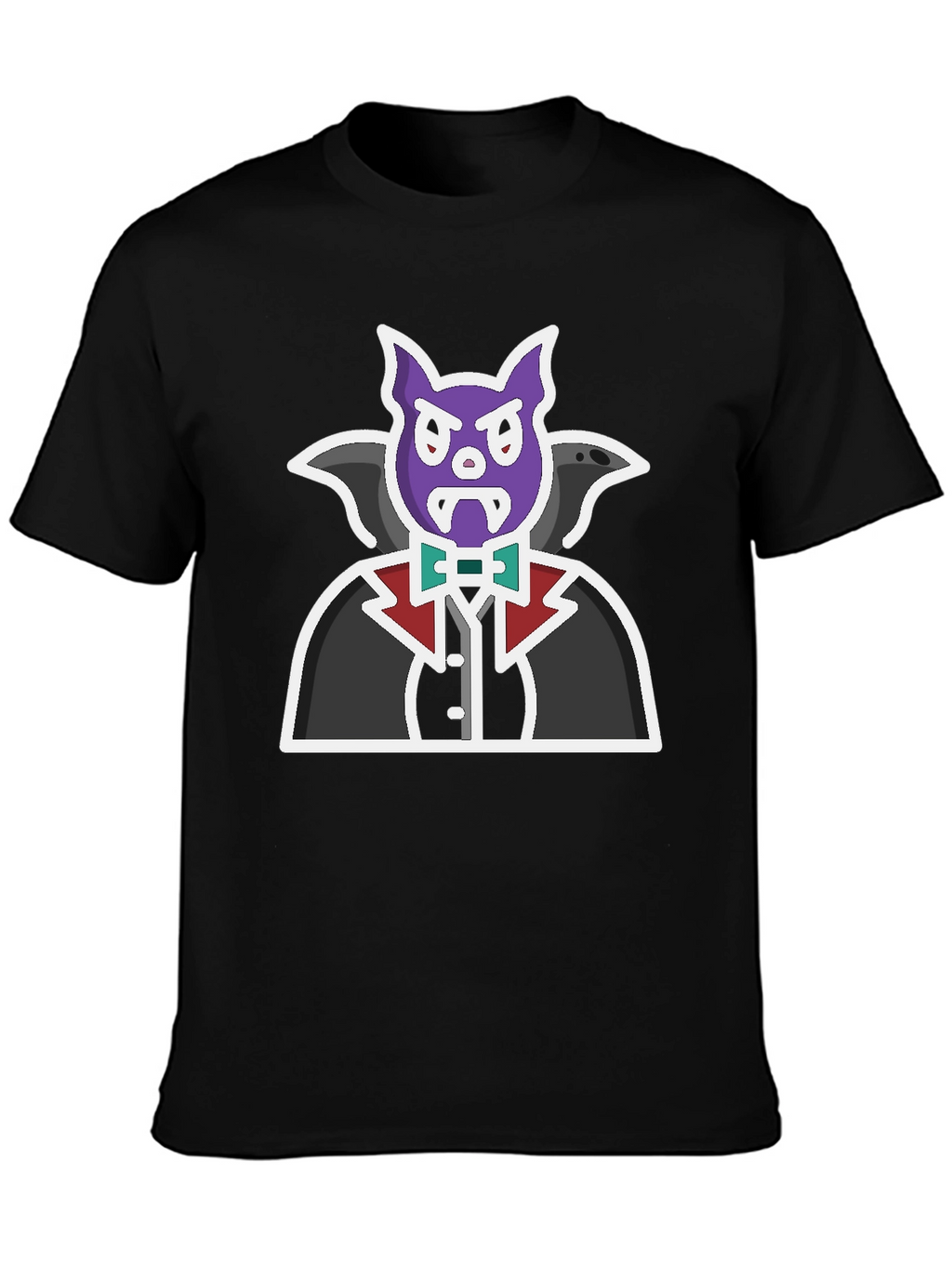 Vampire Cartoon Graphic Black T-Shirt