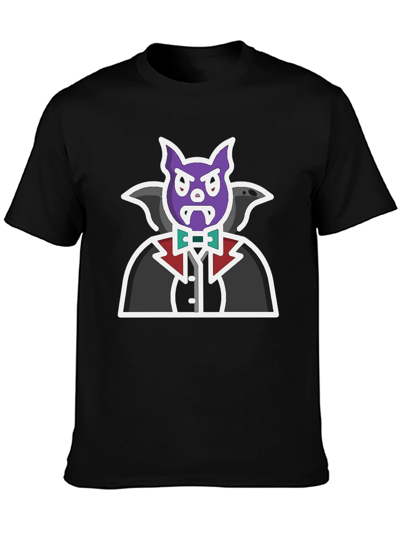 Vampire Cartoon Graphic Black T-Shirt