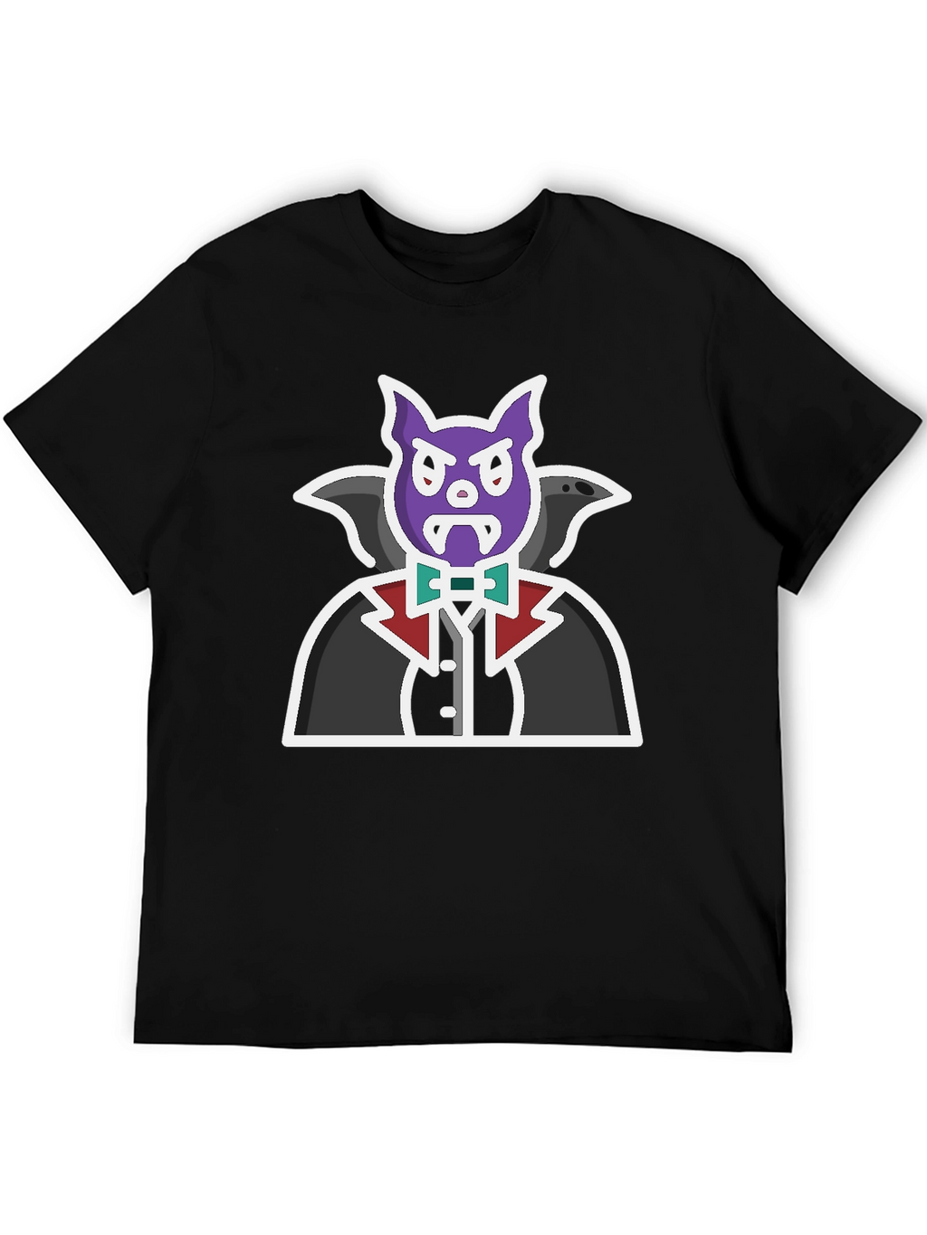 Vampire Cartoon Graphic Black T-Shirt
