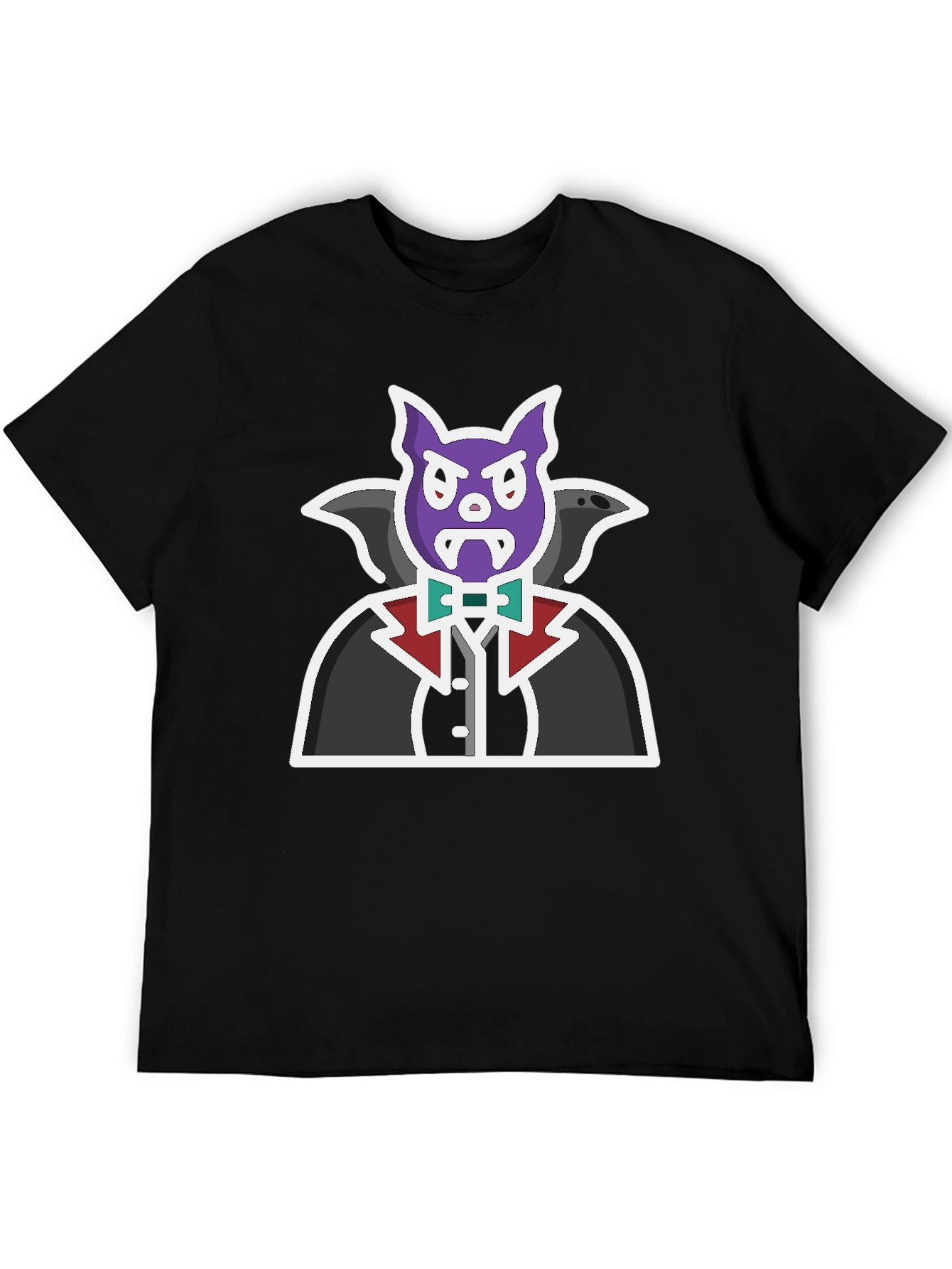 Vampire Cartoon Graphic Black T-Shirt