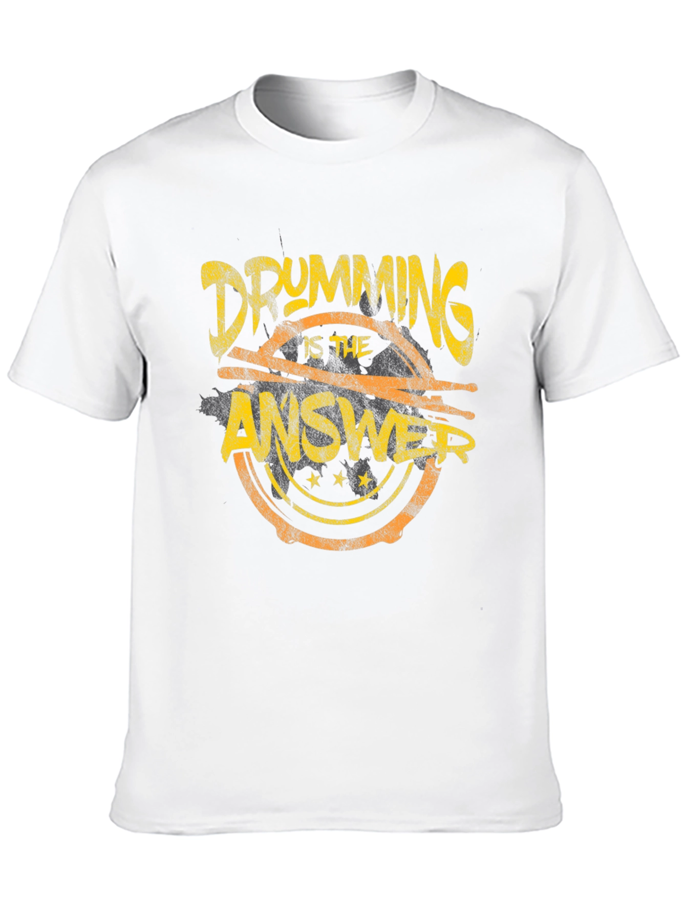 Drumming is the Answer Graphic Black T-Shirt