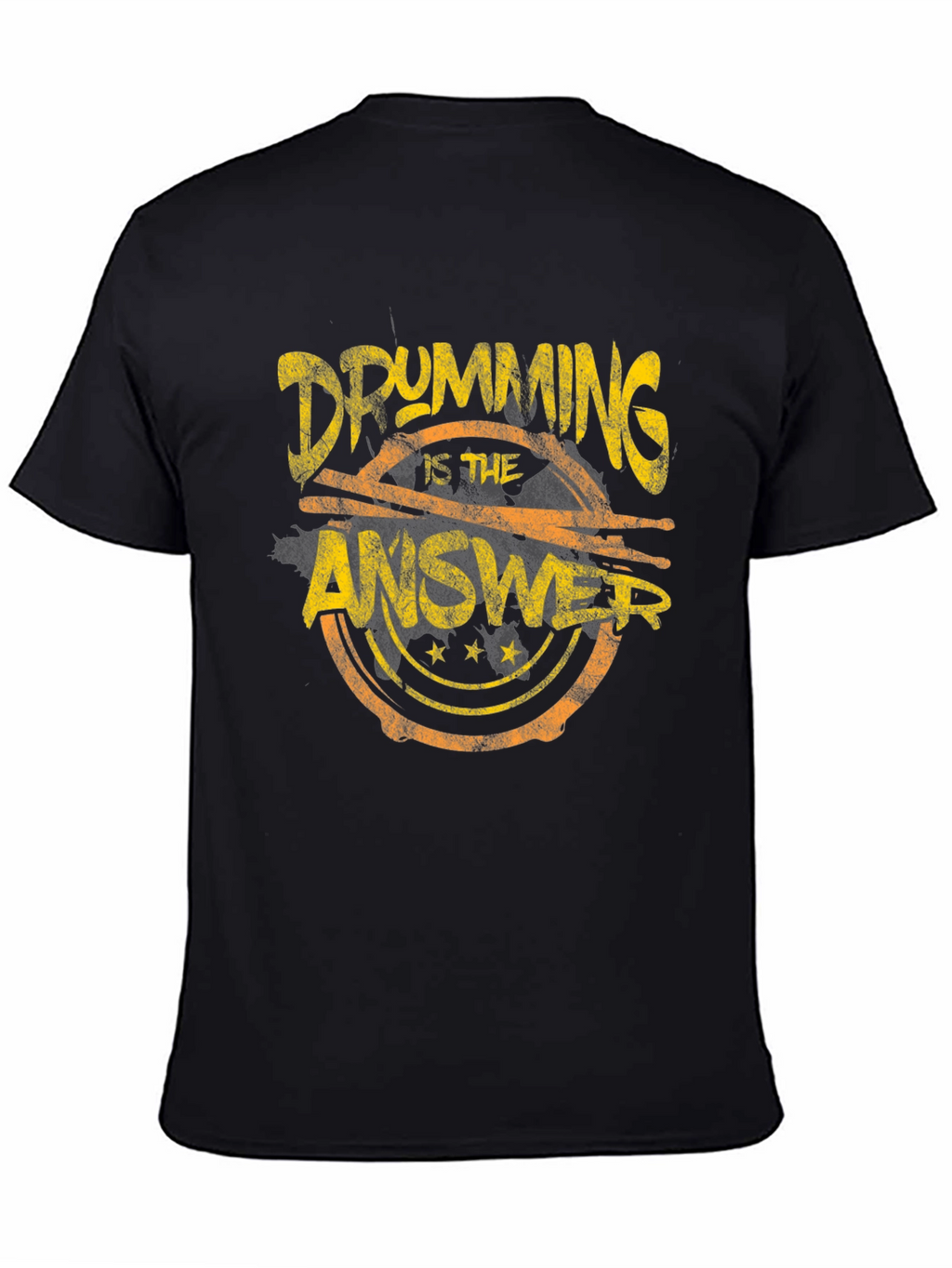 Drumming is the Answer Graphic Black T-Shirt