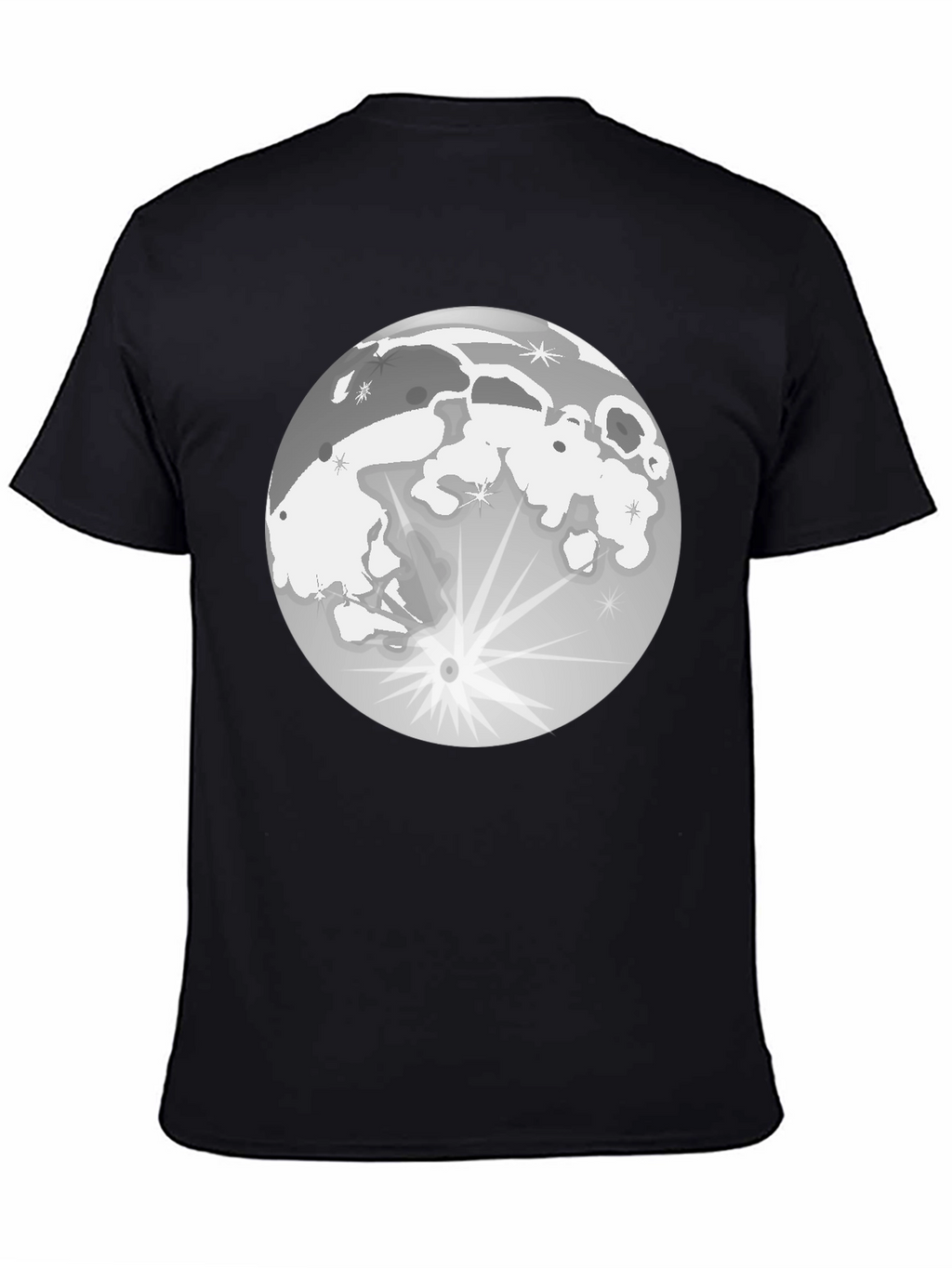 Lunar Eclipse Graphic T-Shirt - Black Cotton