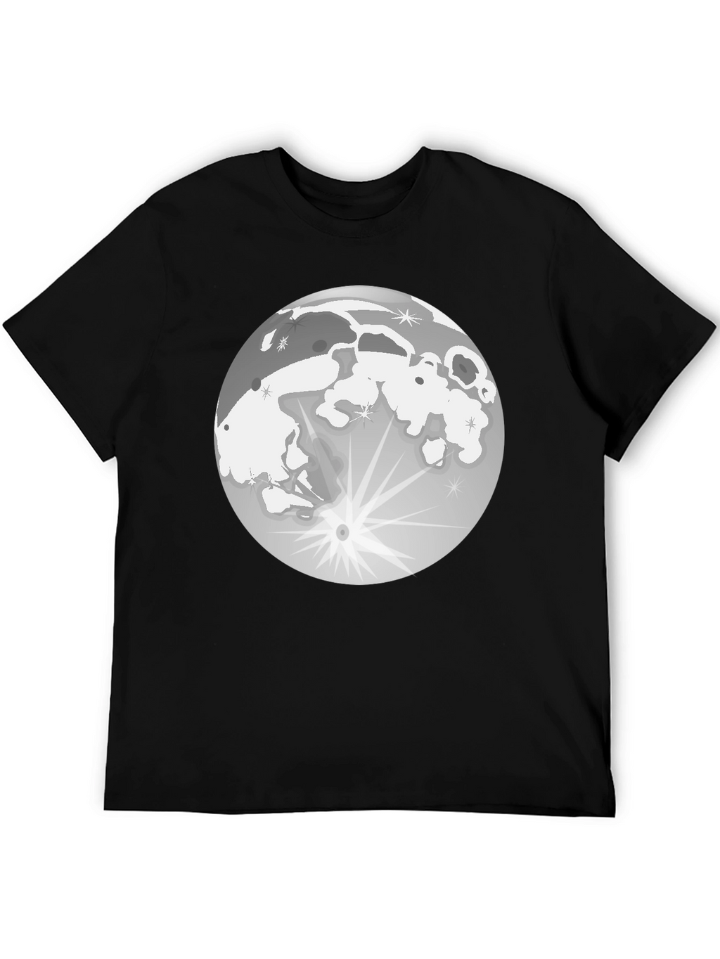 Lunar Eclipse Graphic T-Shirt - Black Cotton