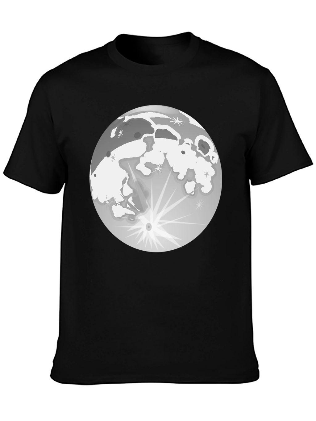 Lunar Eclipse Graphic T-Shirt - Black Cotton