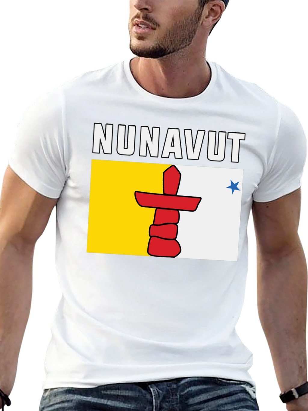 Nunavut Flag T-Shirt - Black Tee