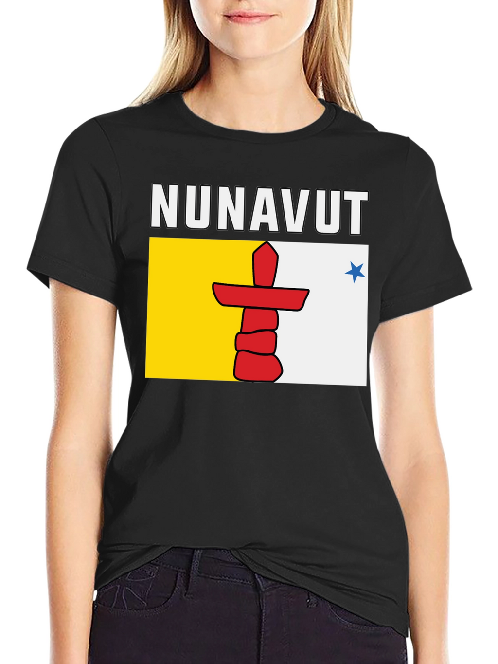 Nunavut Flag T-Shirt - Black Tee