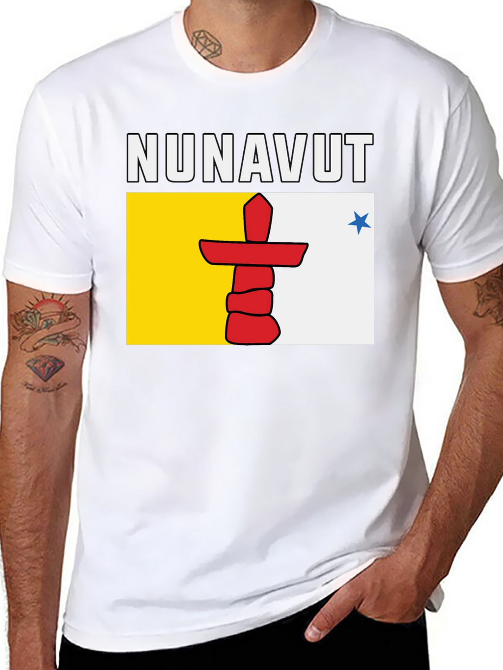 Nunavut Flag T-Shirt - Black Tee
