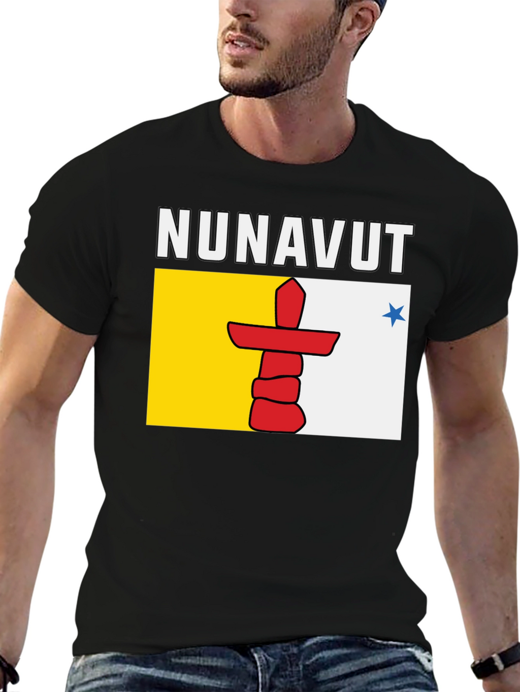 Nunavut Flag T-Shirt - Black Tee