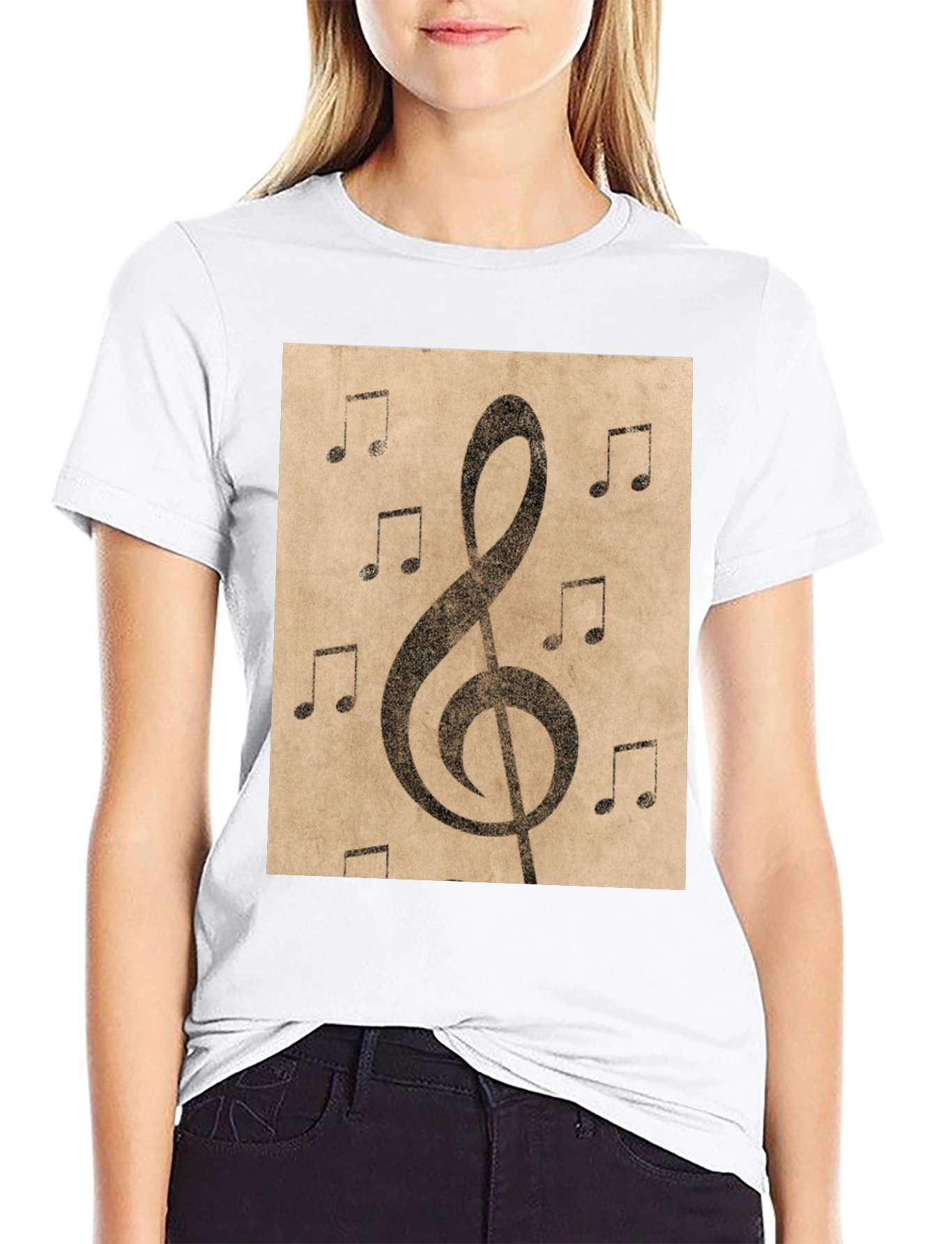 Musical Note Treble Clef Graphic T-Shirt
