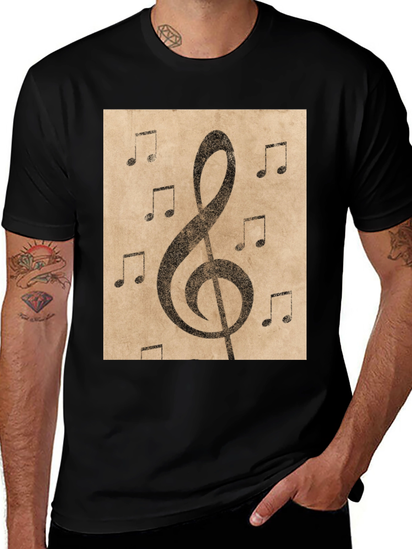 Musical Note Treble Clef Graphic T-Shirt