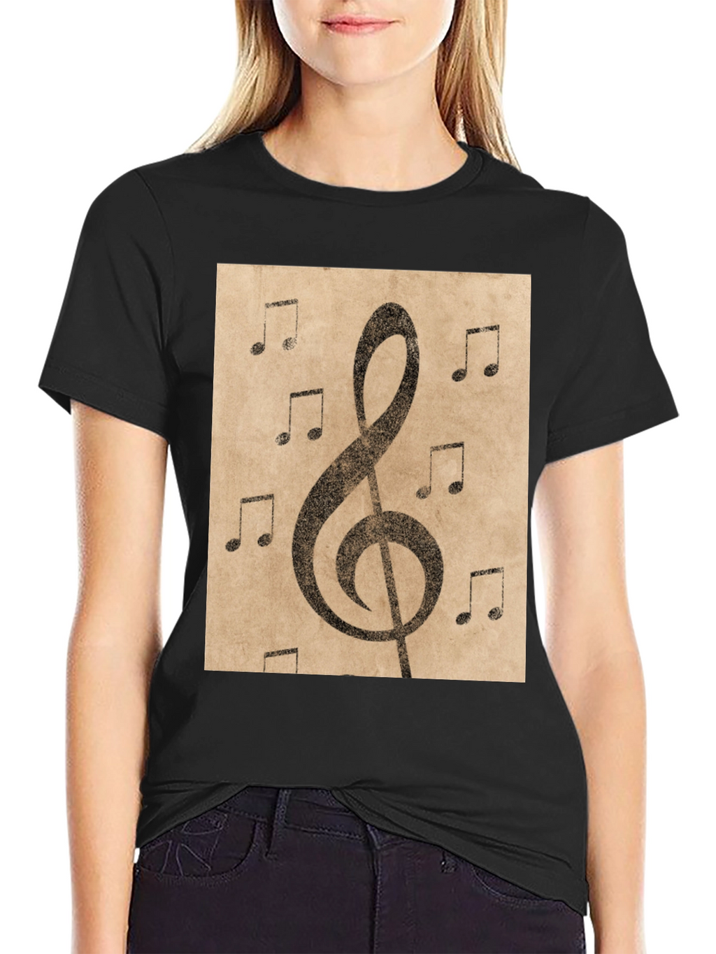 Musical Note Treble Clef Graphic T-Shirt