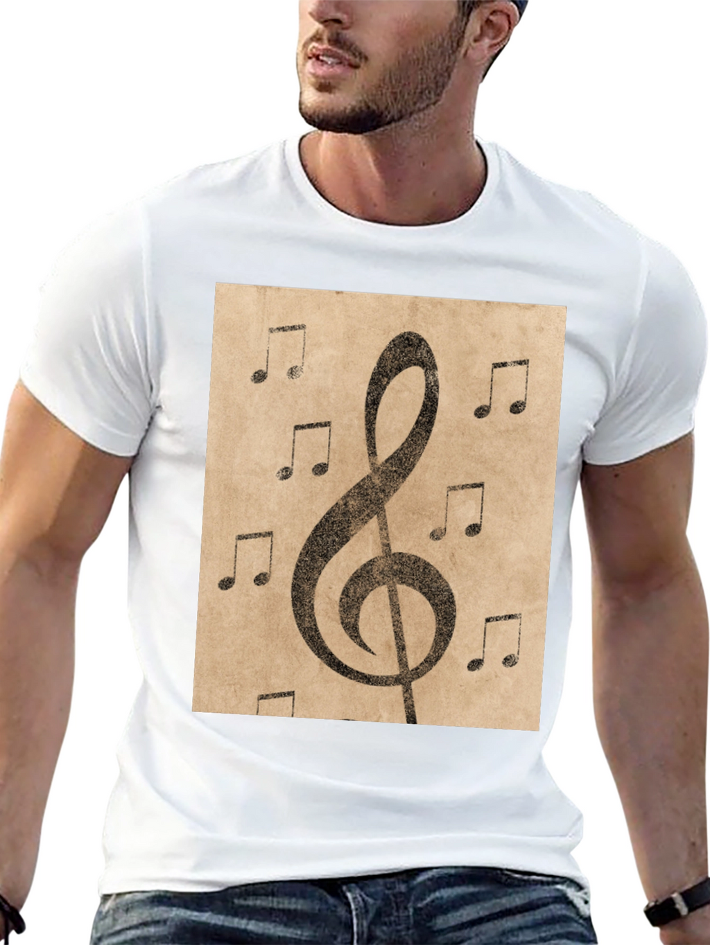 Musical Note Treble Clef Graphic T-Shirt