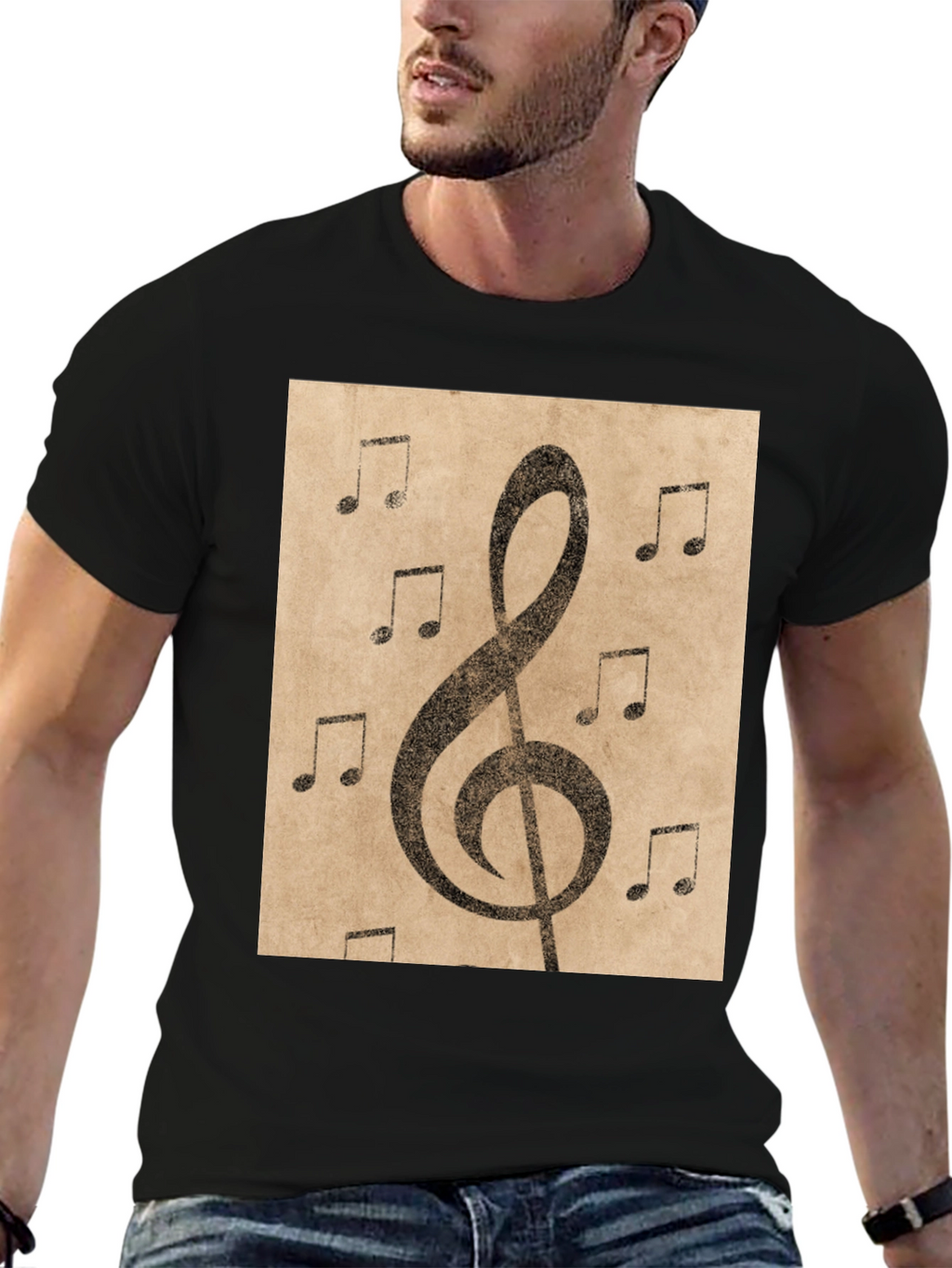 Musical Note Treble Clef Graphic T-Shirt