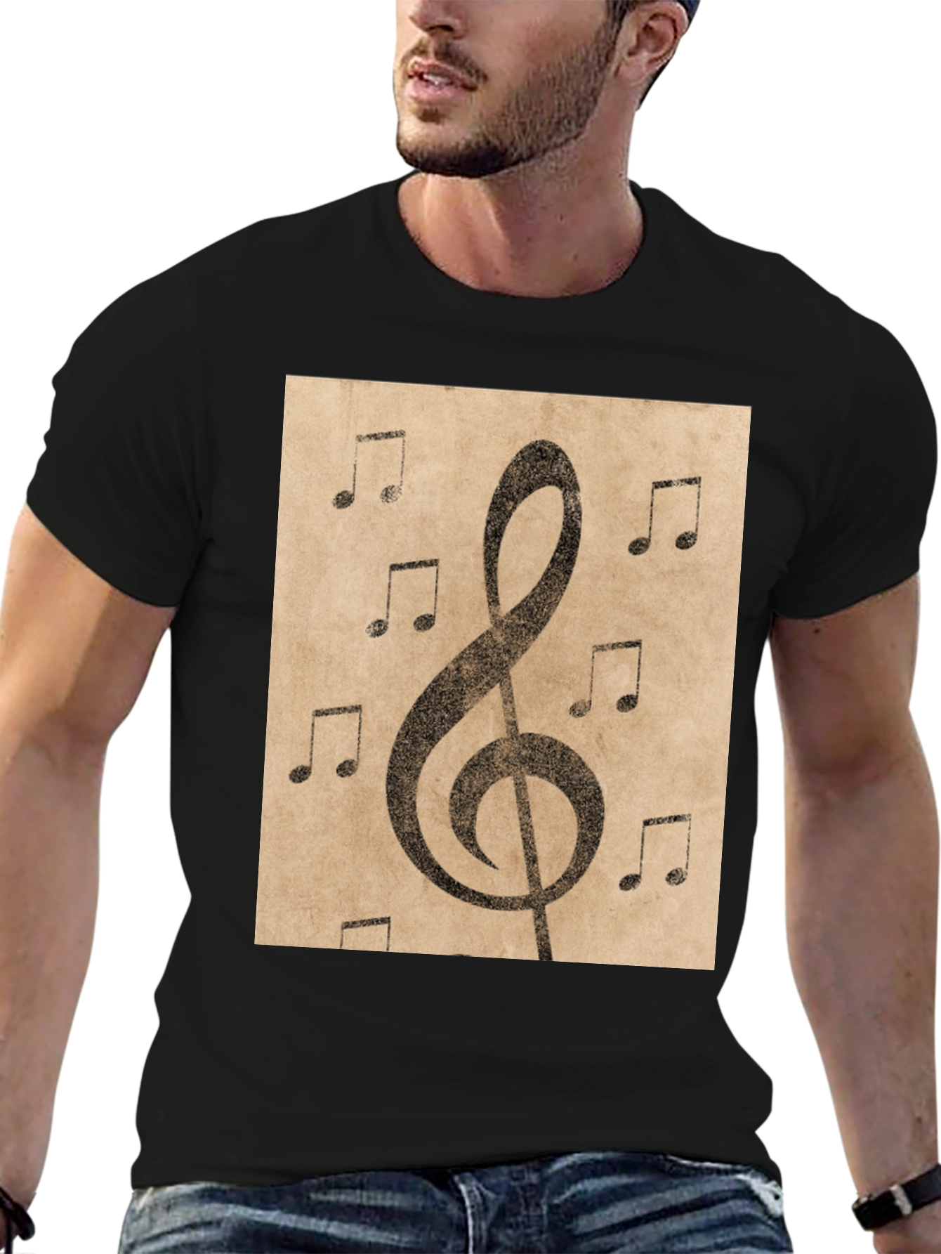 Musical Note Treble Clef Graphic T-Shirt