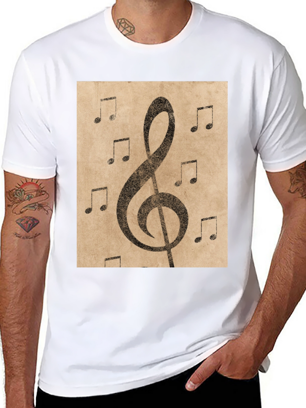 Musical Note Treble Clef Graphic T-Shirt