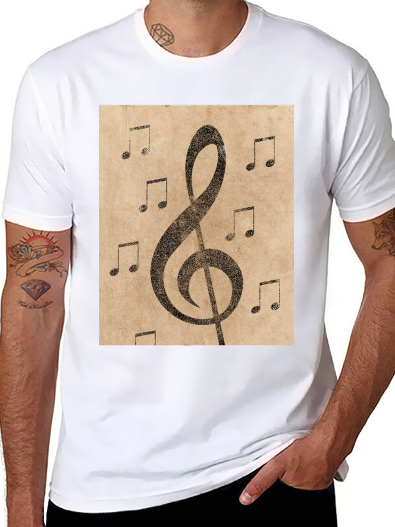 Musical Note Treble Clef Graphic T-Shirt