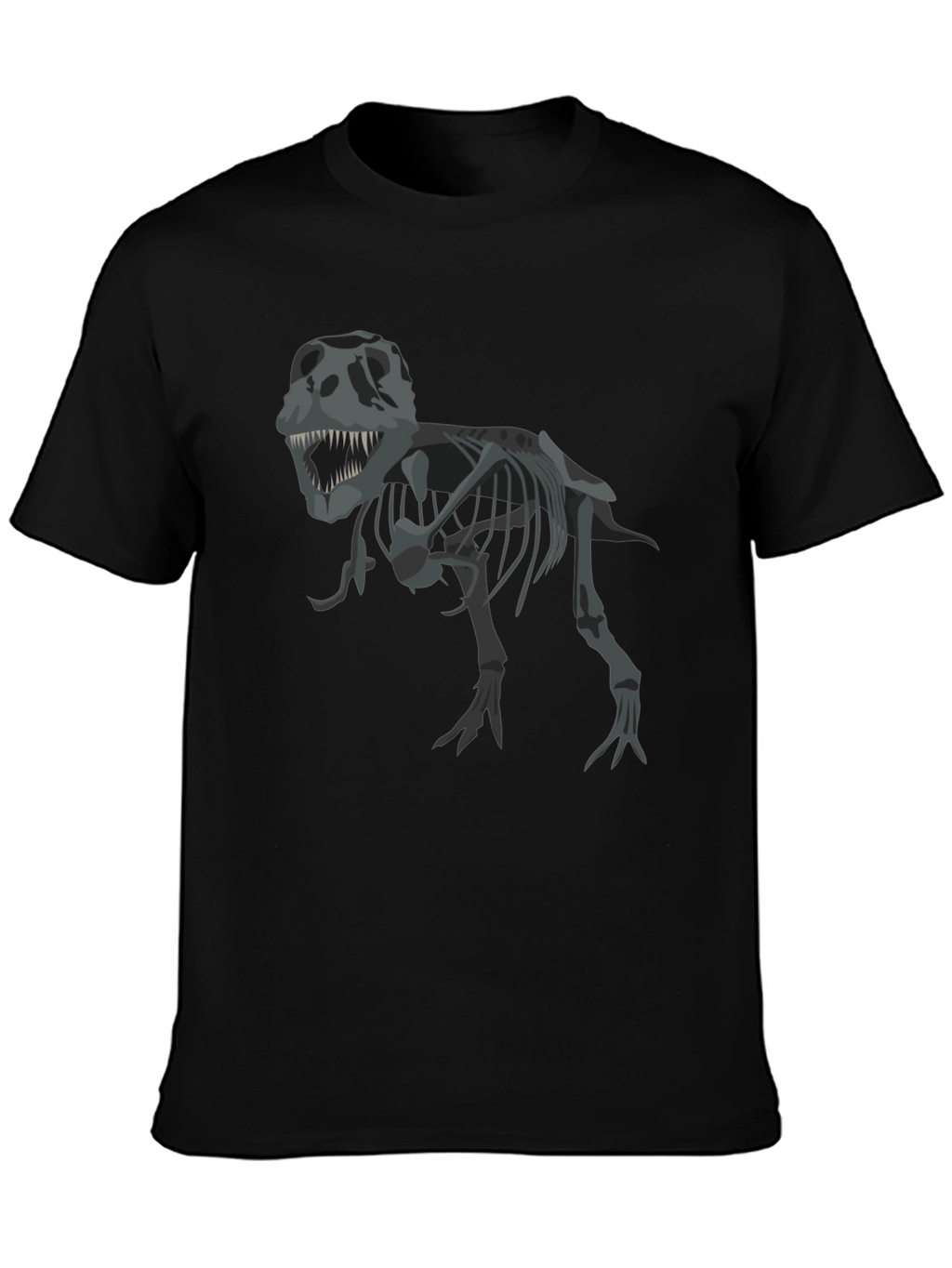 Dino Skeleton Graphic T-Shirt - Black