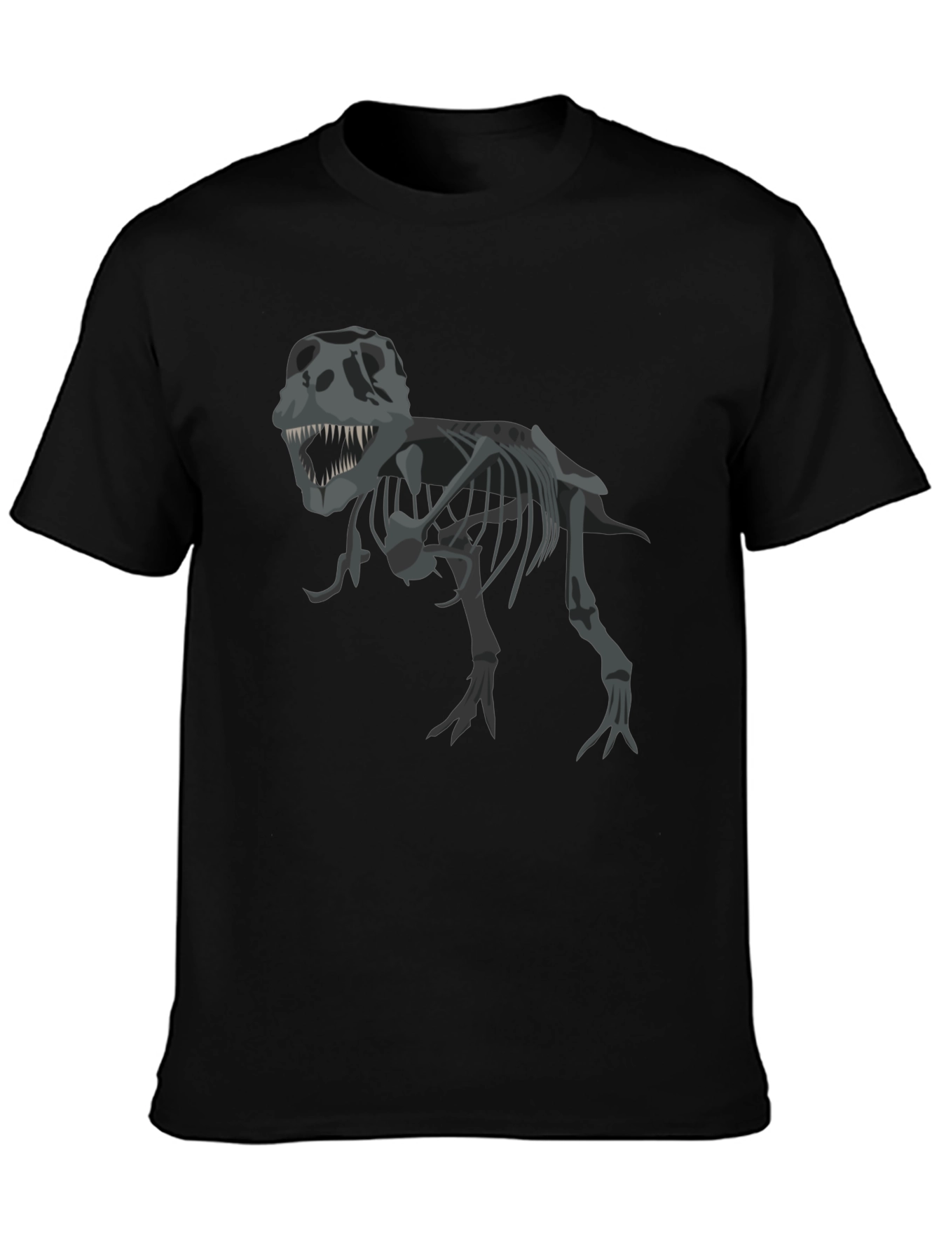 Dino Skeleton Graphic T-Shirt - Black