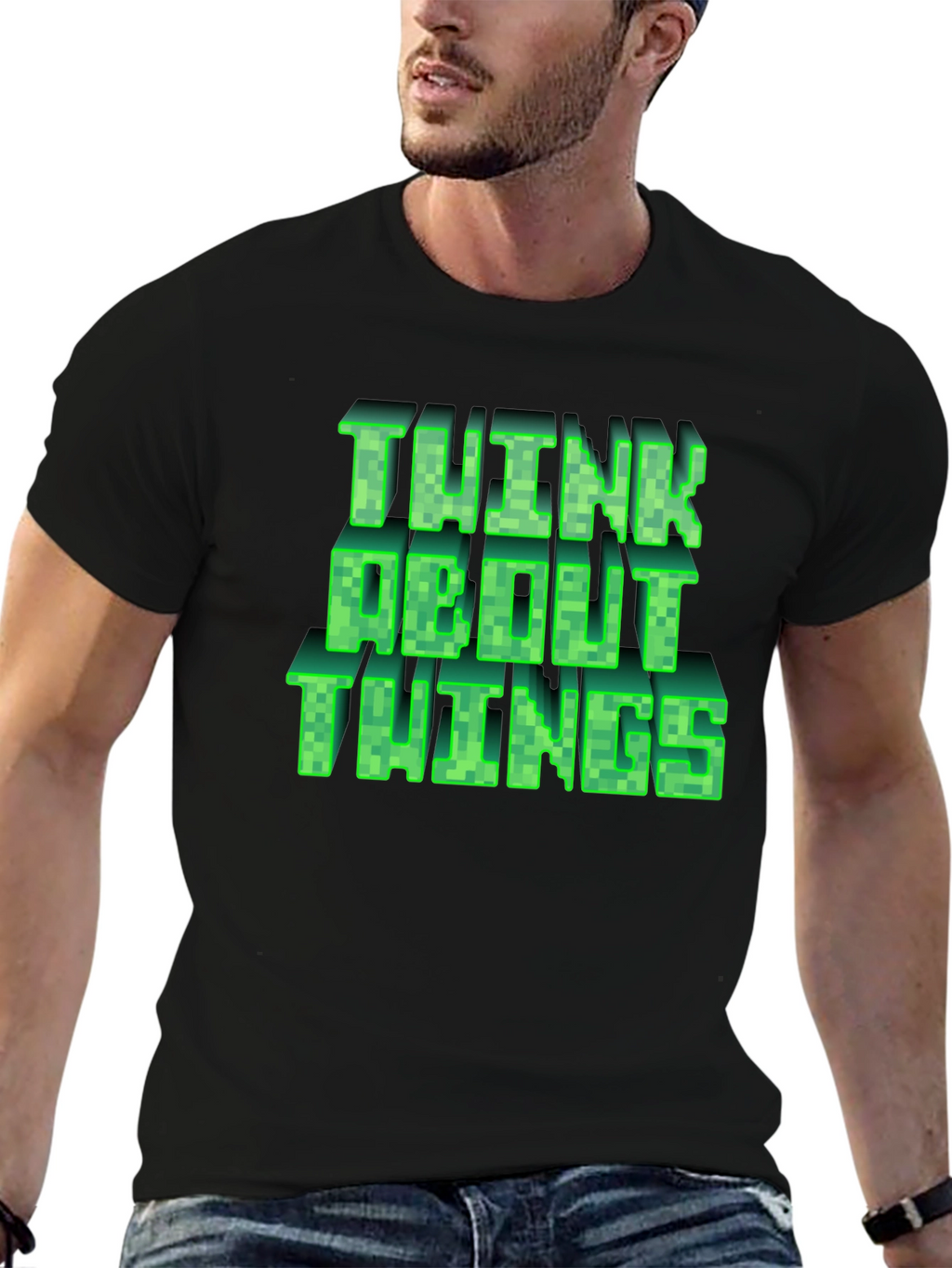 Think About Things Graphic Tee - Gamer Style Shirt