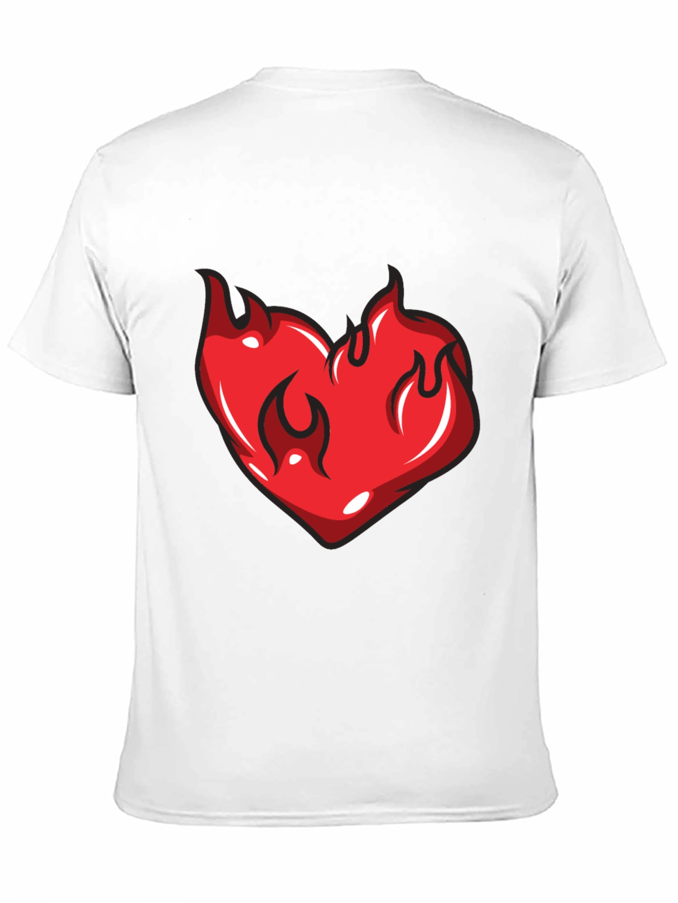 Flaming Heart Graphic Black T-Shirt
