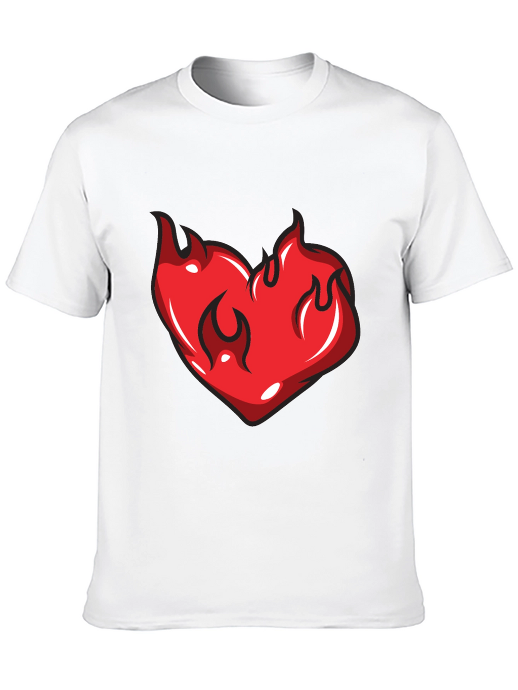 Flaming Heart Graphic Black T-Shirt