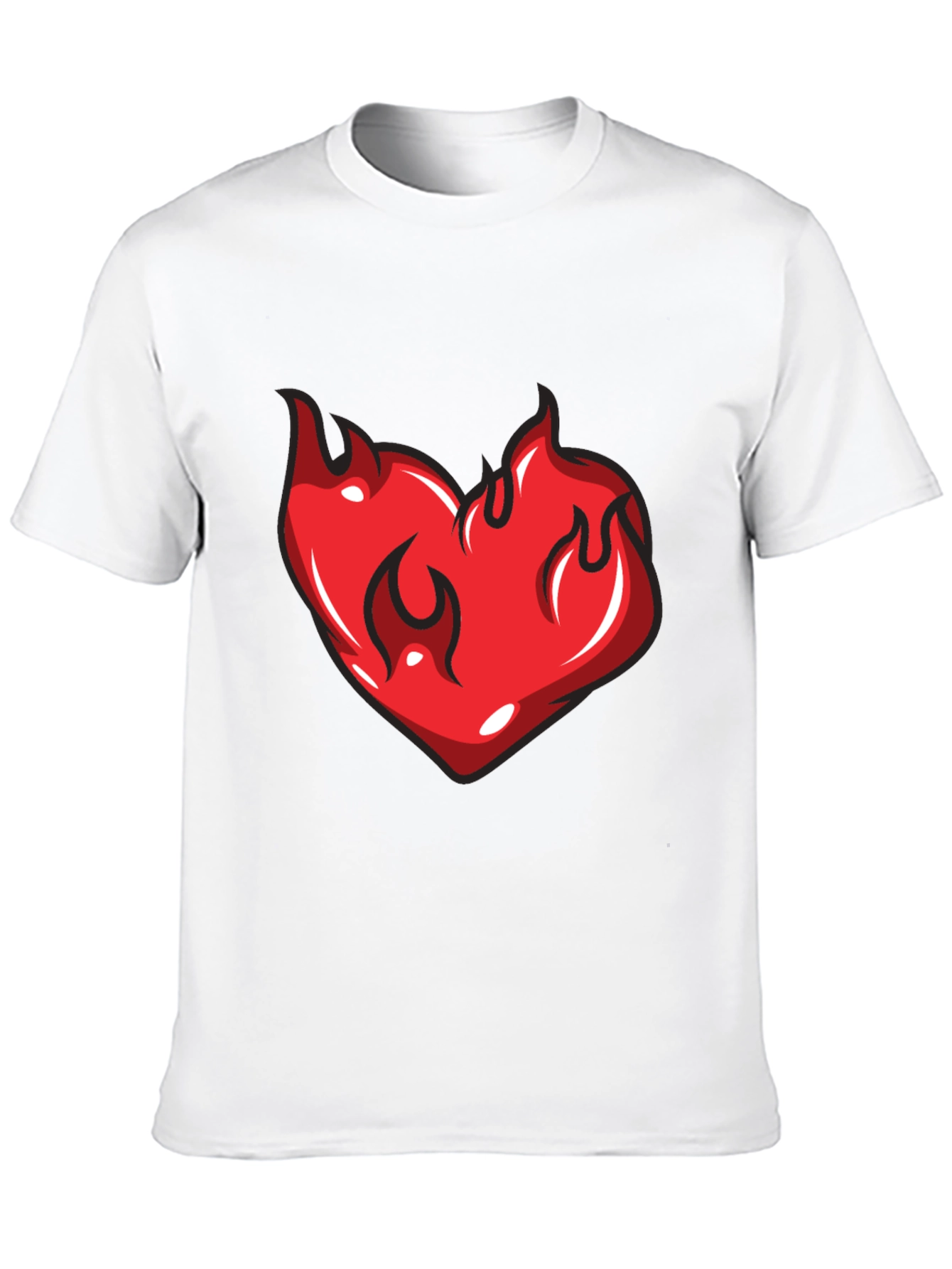Flaming Heart Graphic Black T-Shirt