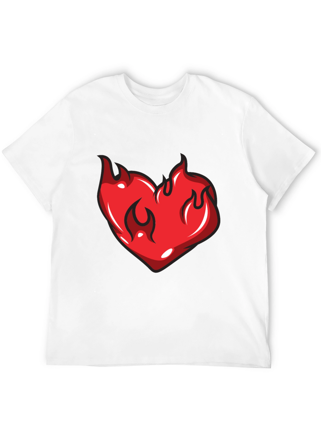 Flaming Heart Graphic Black T-Shirt