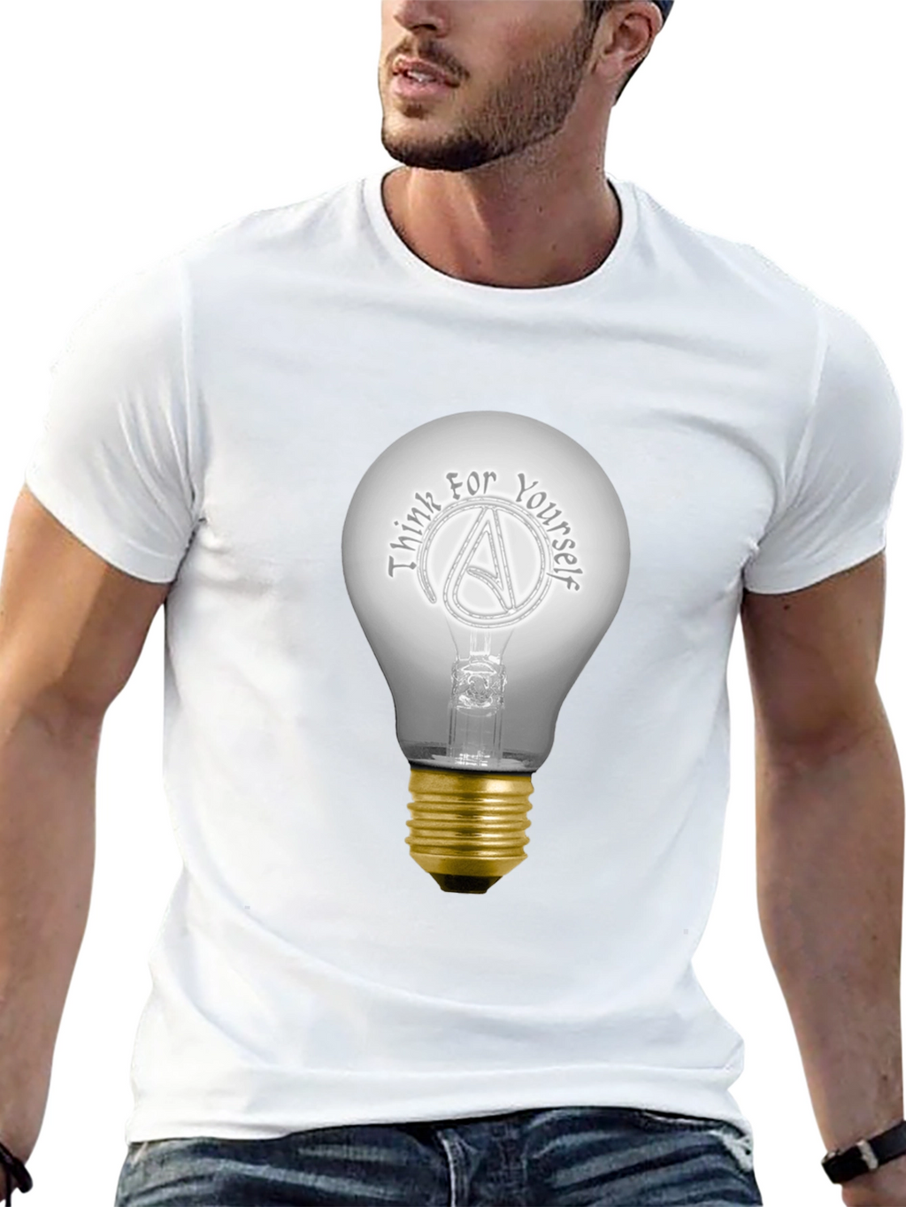 Think For Yourself Atheist Light Bulb T-Shirt