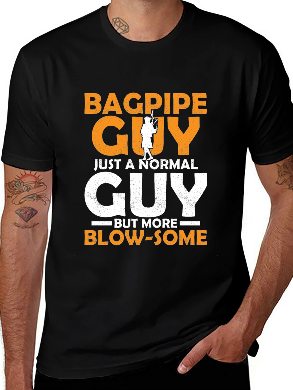 Bagpipe Guy Funny Graphic T-Shirt