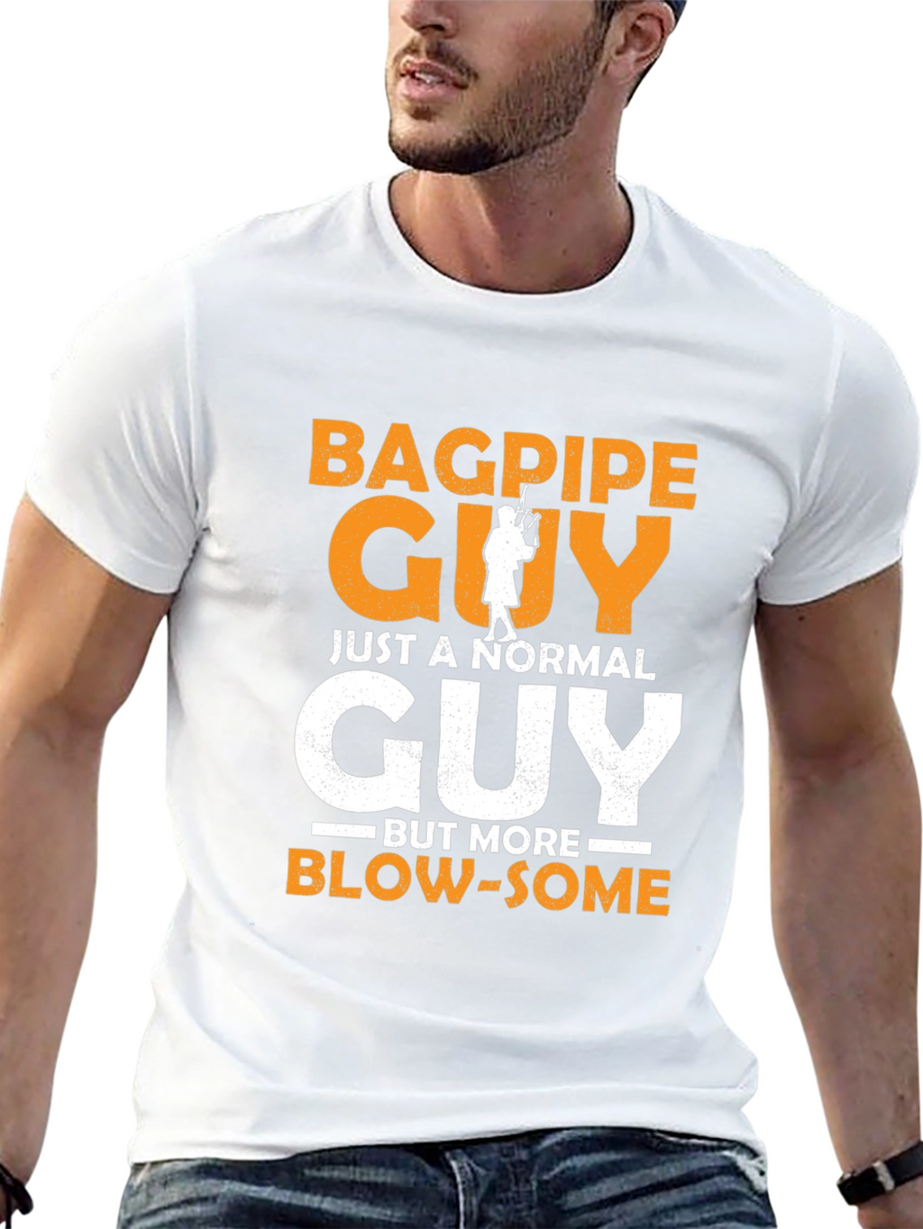 Bagpipe Guy Funny Graphic T-Shirt