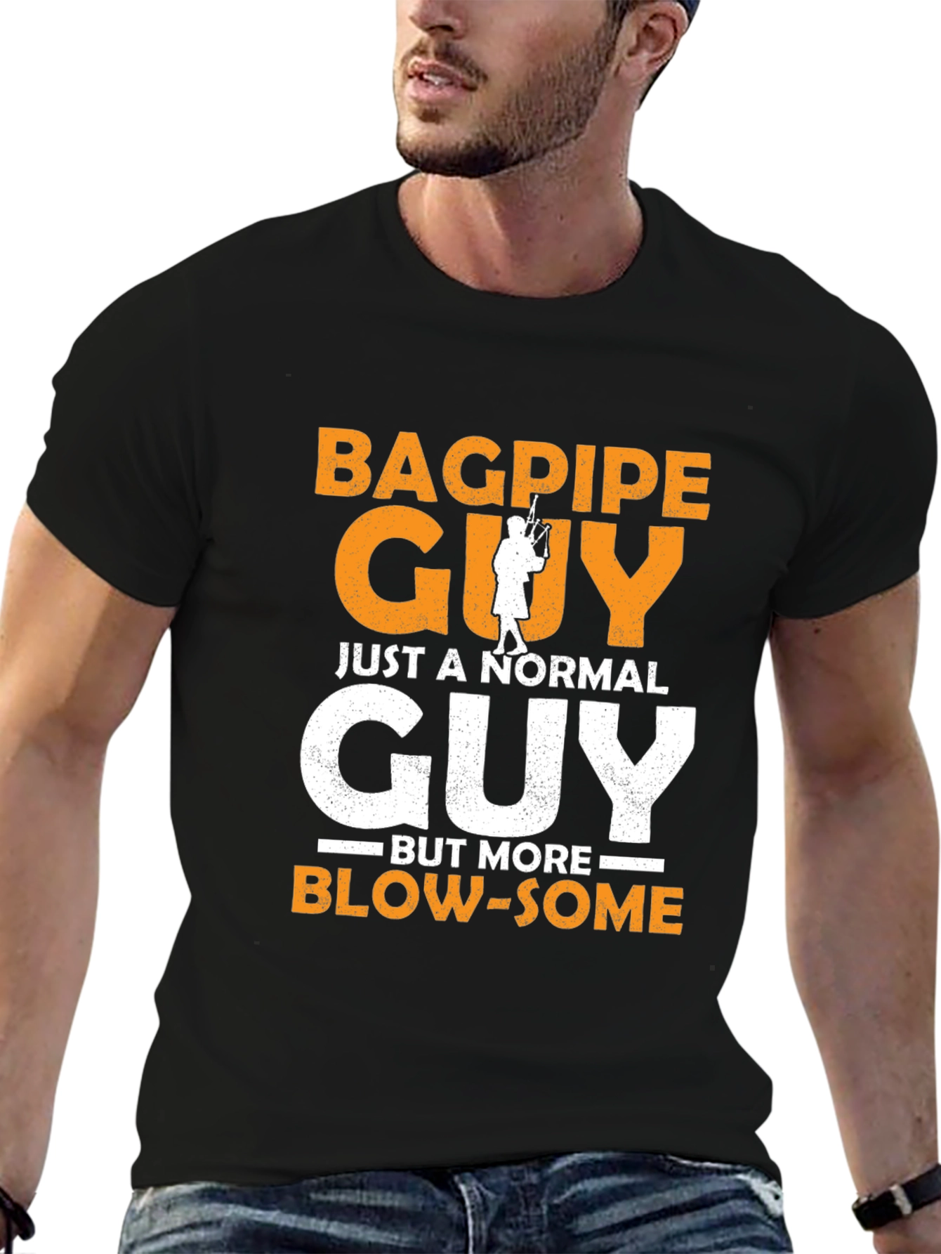 Bagpipe Guy Funny Graphic T-Shirt