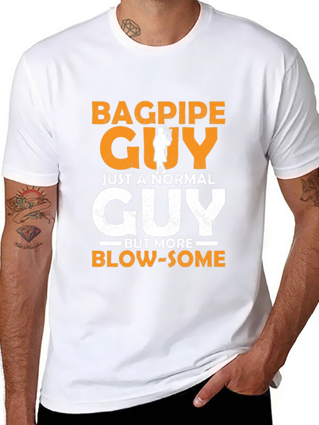 Bagpipe Guy Funny Graphic T-Shirt