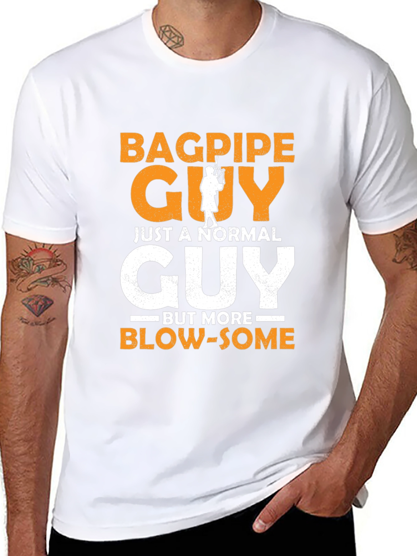Bagpipe Guy Funny Graphic T-Shirt
