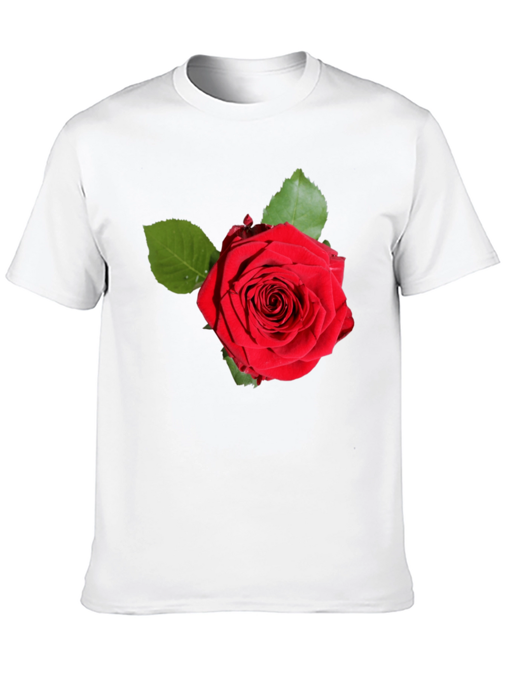 Red Rose Graphic Print Black T-Shirt