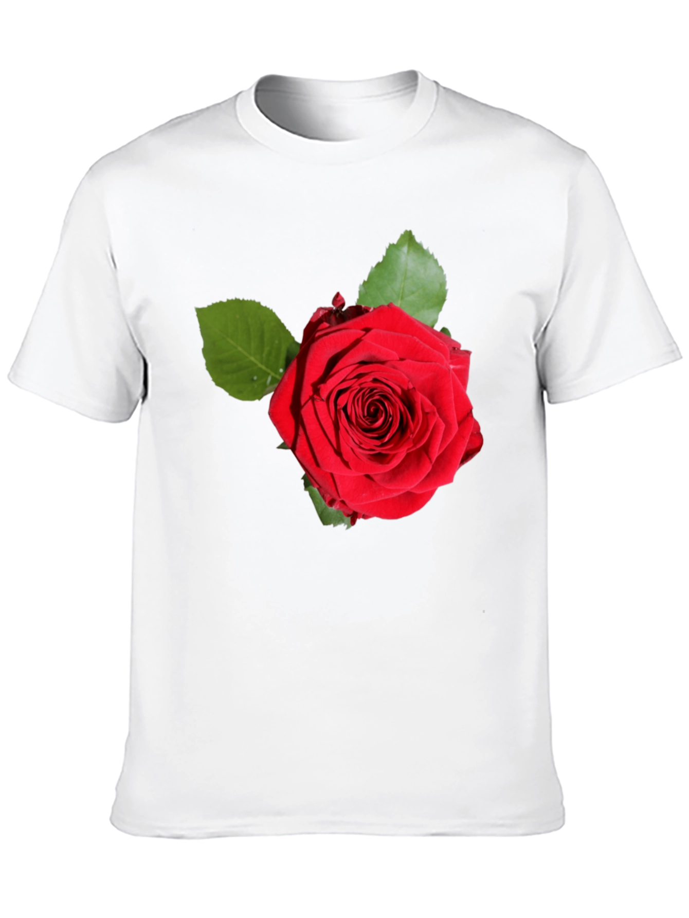 Red Rose Graphic Print Black T-Shirt